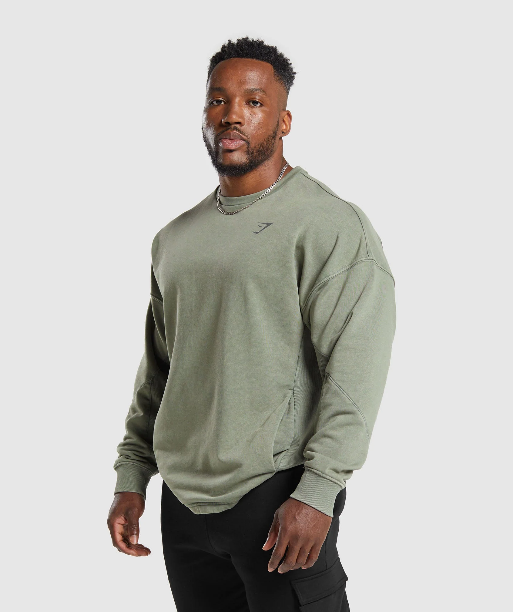 Gymshark Power Washed Crew - Dusk Green - Image 3