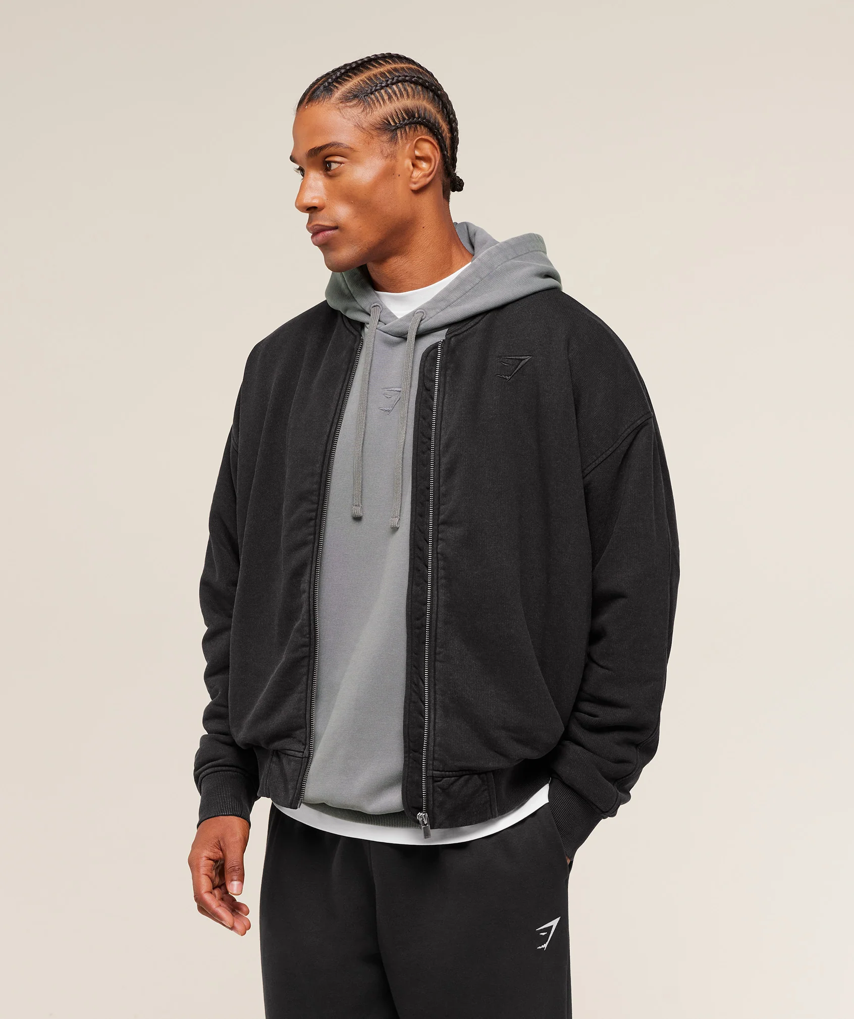 Gymshark Power Washed Jersey Track Jacket - GS Black - Image 3