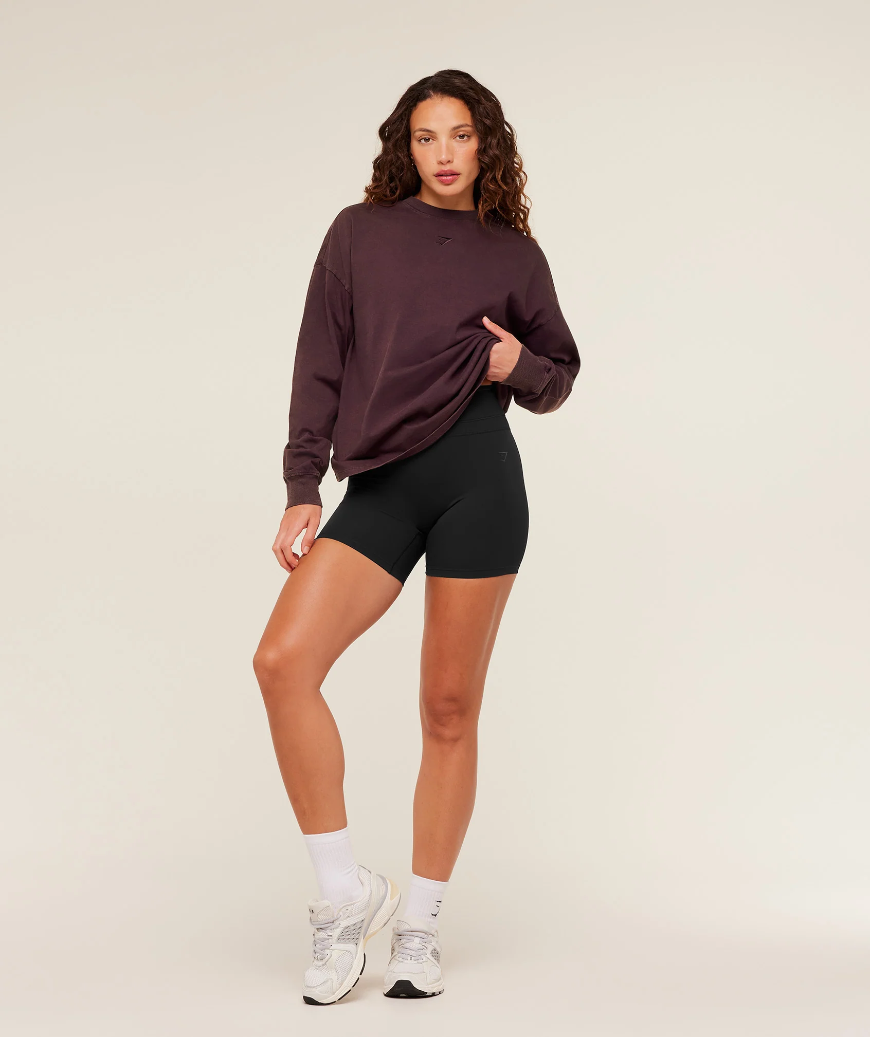 Gymshark Power Washed Long Sleeve Top - Cherry Purple/Acid Wash - Image 6
