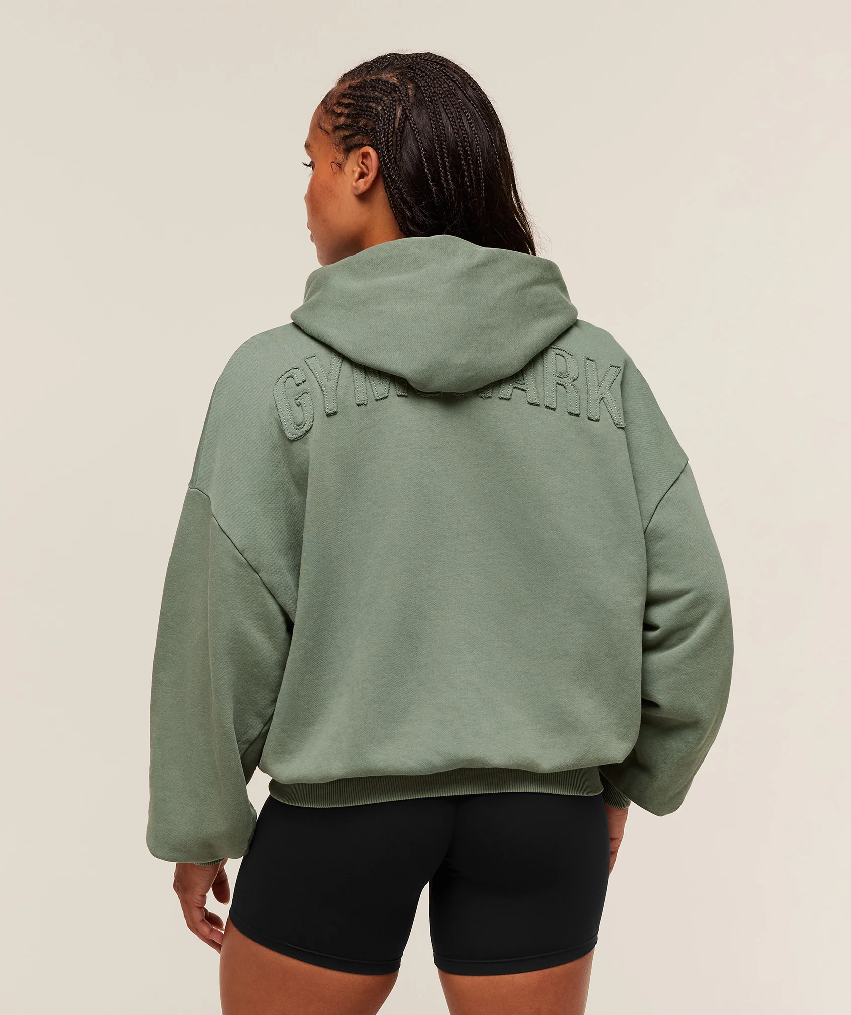 Gymshark Power Washed Oversized Hoodie - Unit Green/Acid Wash