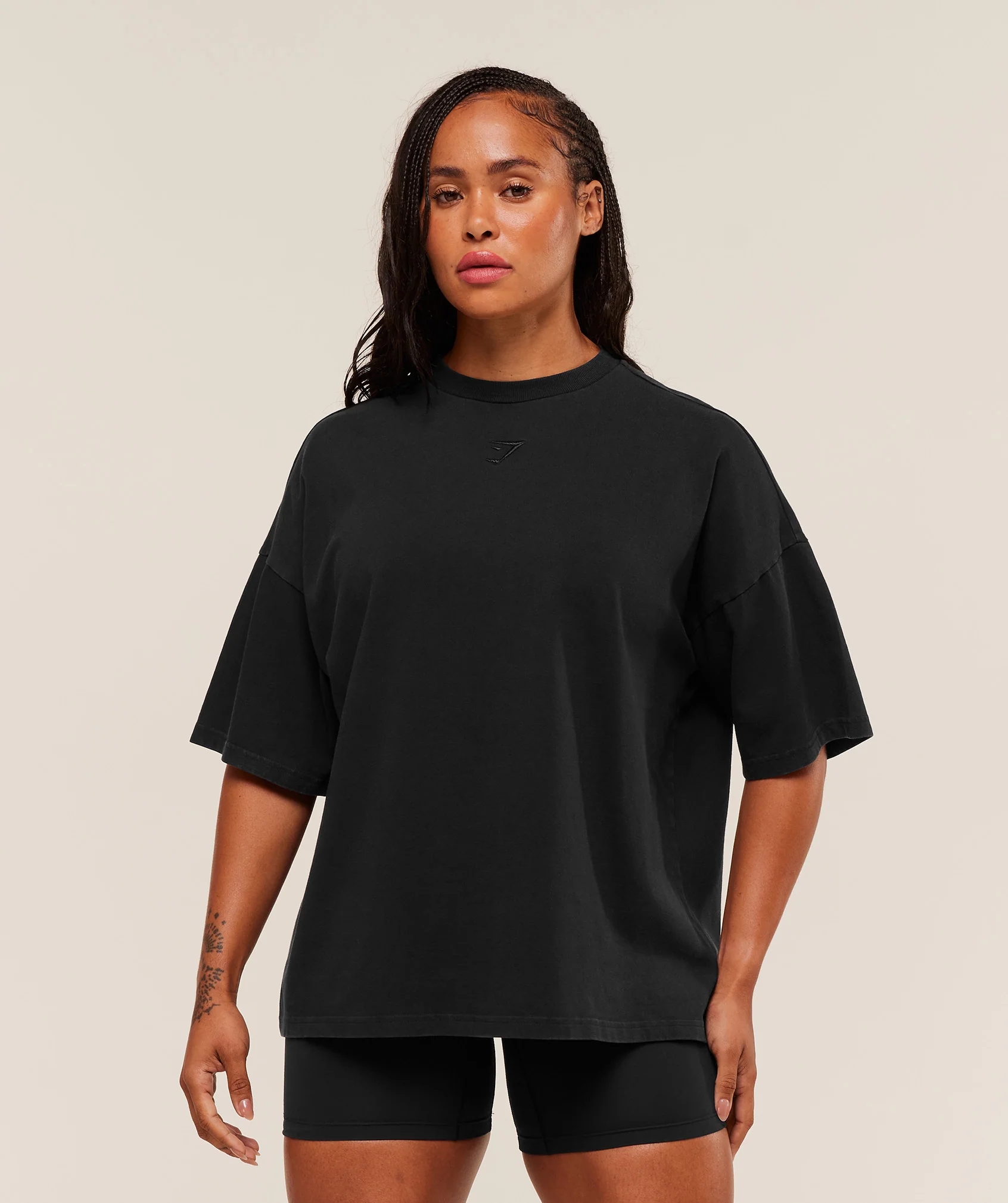 Gymshark Power Washed Oversized T-Shirt - Black/Acid Wash - Image 2
