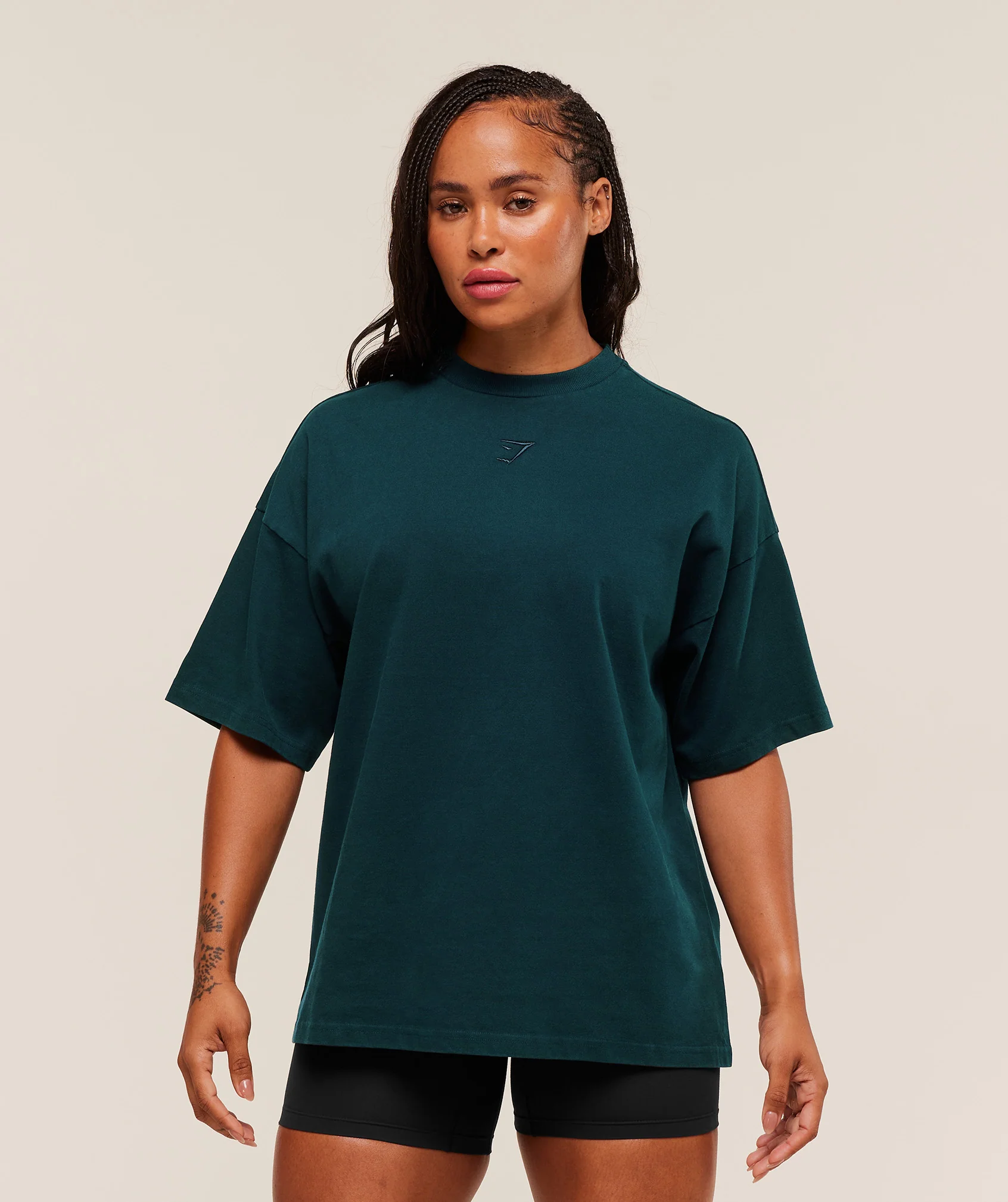 Gymshark Power Washed Oversized T-Shirt - Deep Petrol Blue/Acid Wash - Image 2