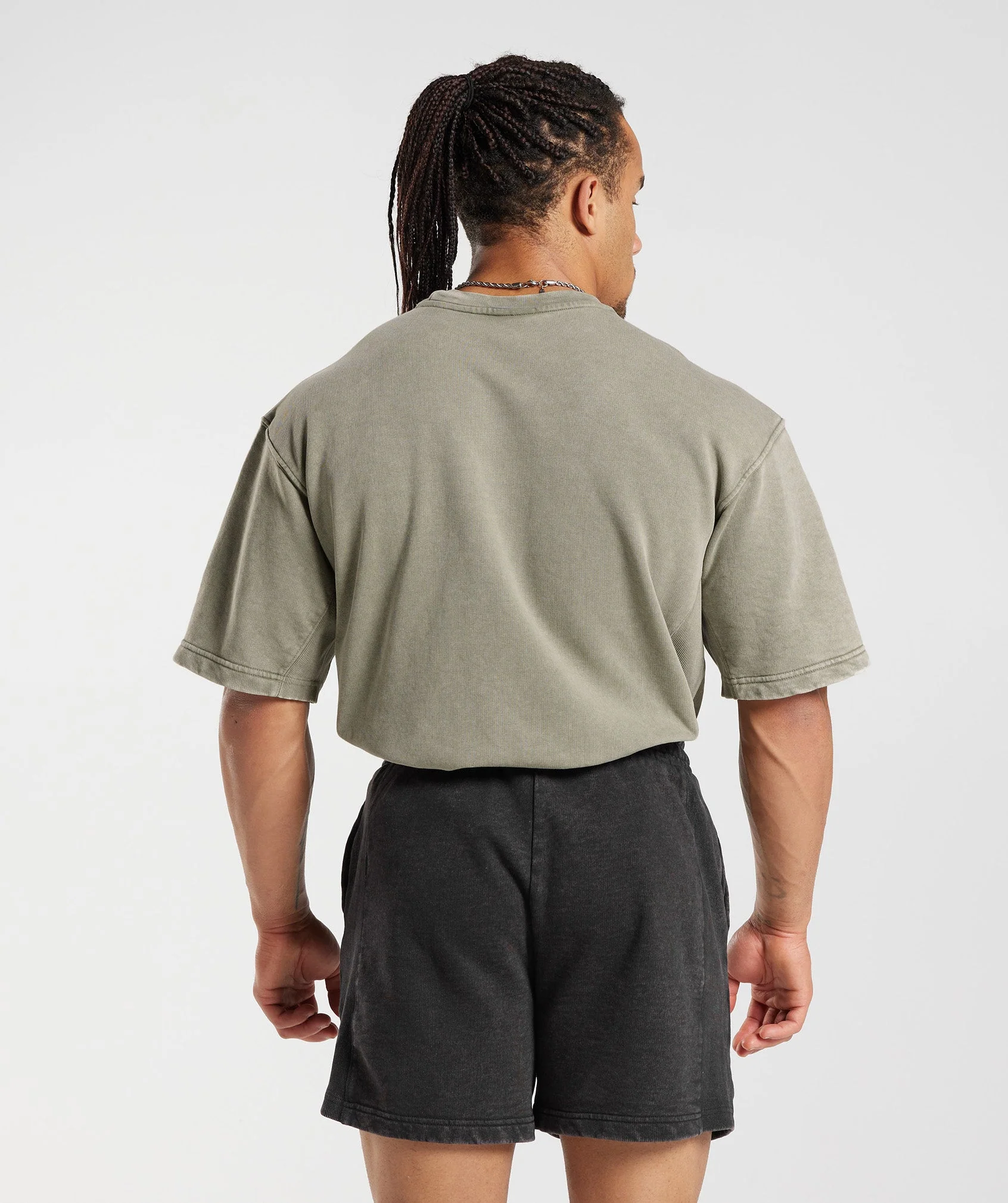 Gymshark Power Washed Short Sleeve Crew - Ecru Brown - Image 2
