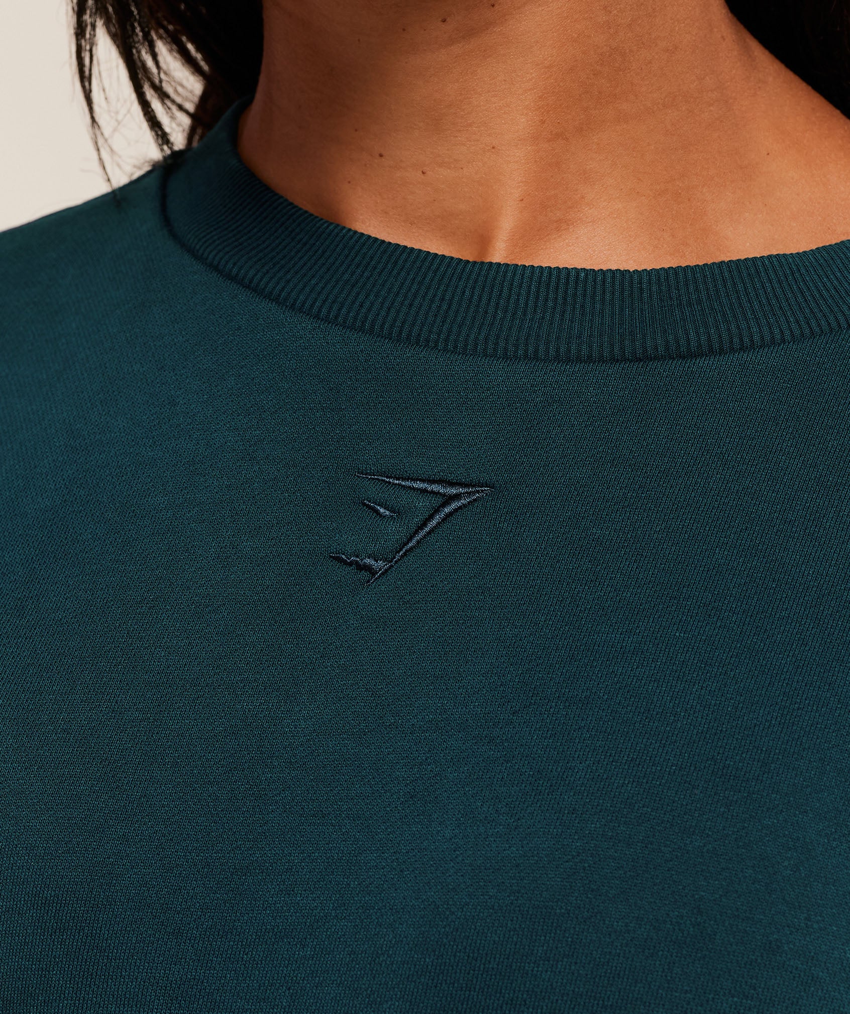 Gymshark Power Washed Sweat Top - Deep Petrol Blue/Acid Wash Small Ball - Image 6
