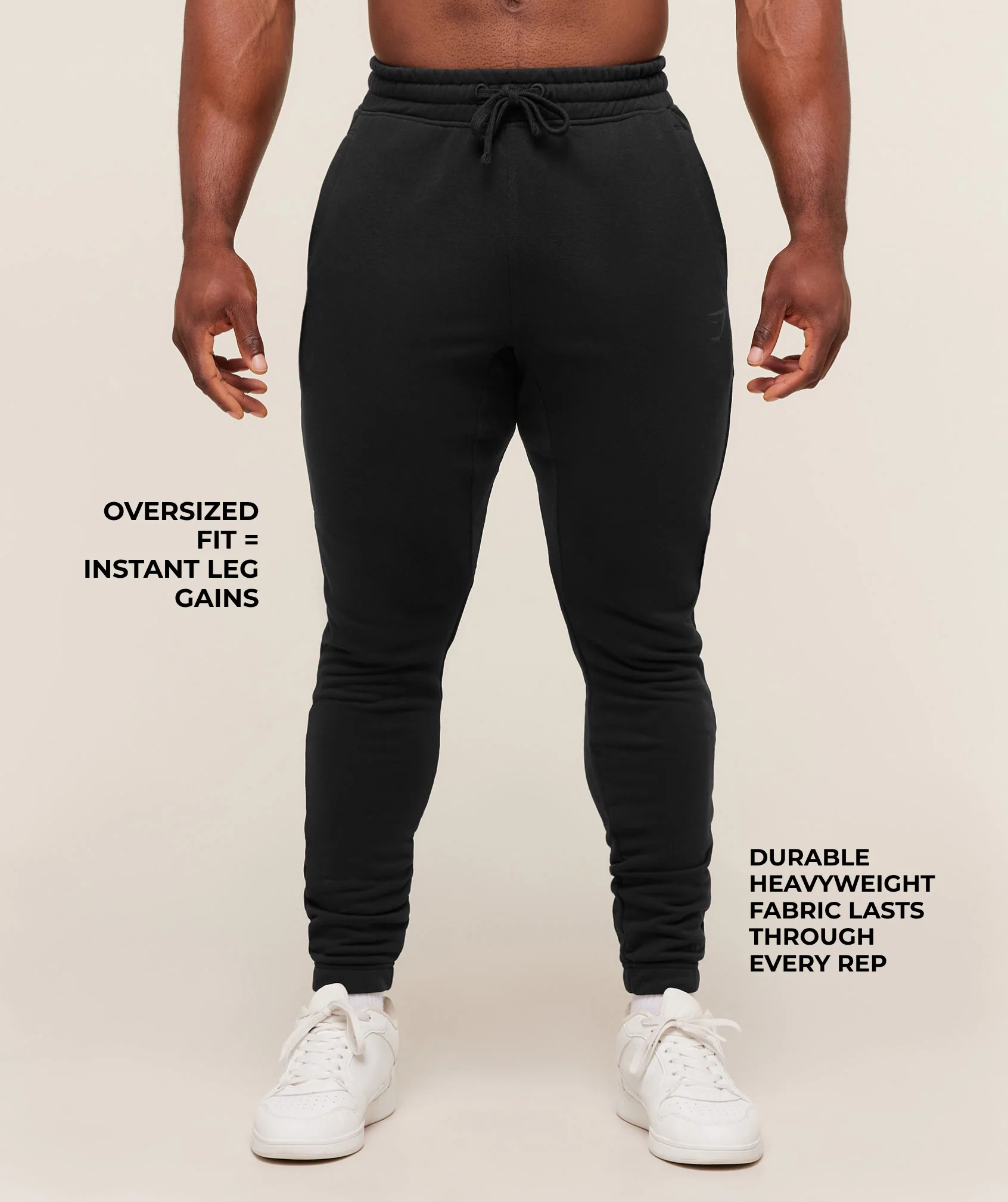 Gymshark Power Wordmark Joggers - Black/Asphalt Grey - Image 2