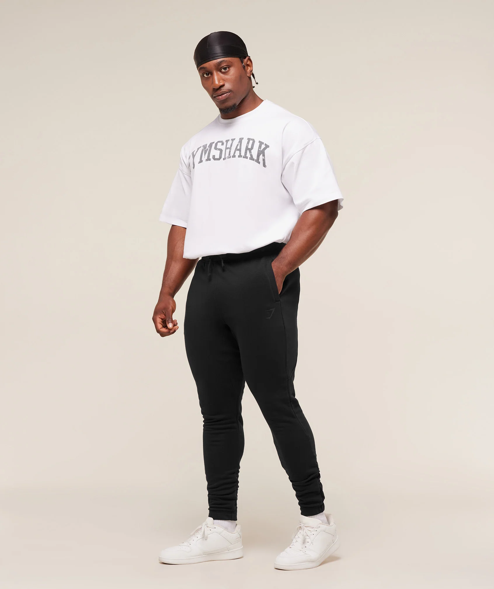 Gymshark Power Wordmark Joggers - Black/Asphalt Grey - Image 3