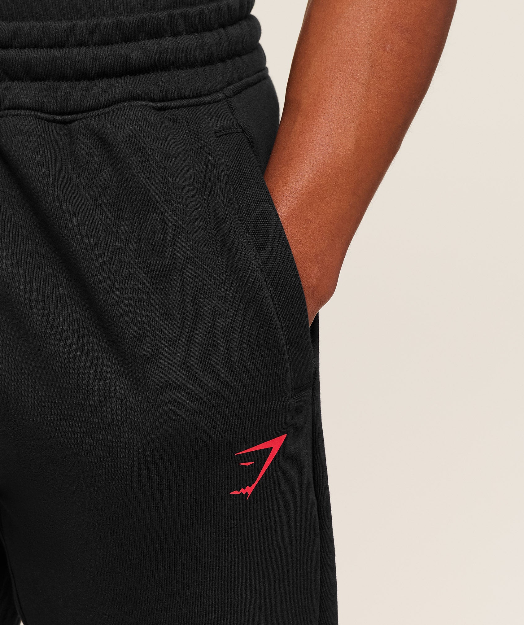Gymshark Power Wordmark Joggers - Black/Conditioning Red - Image 5