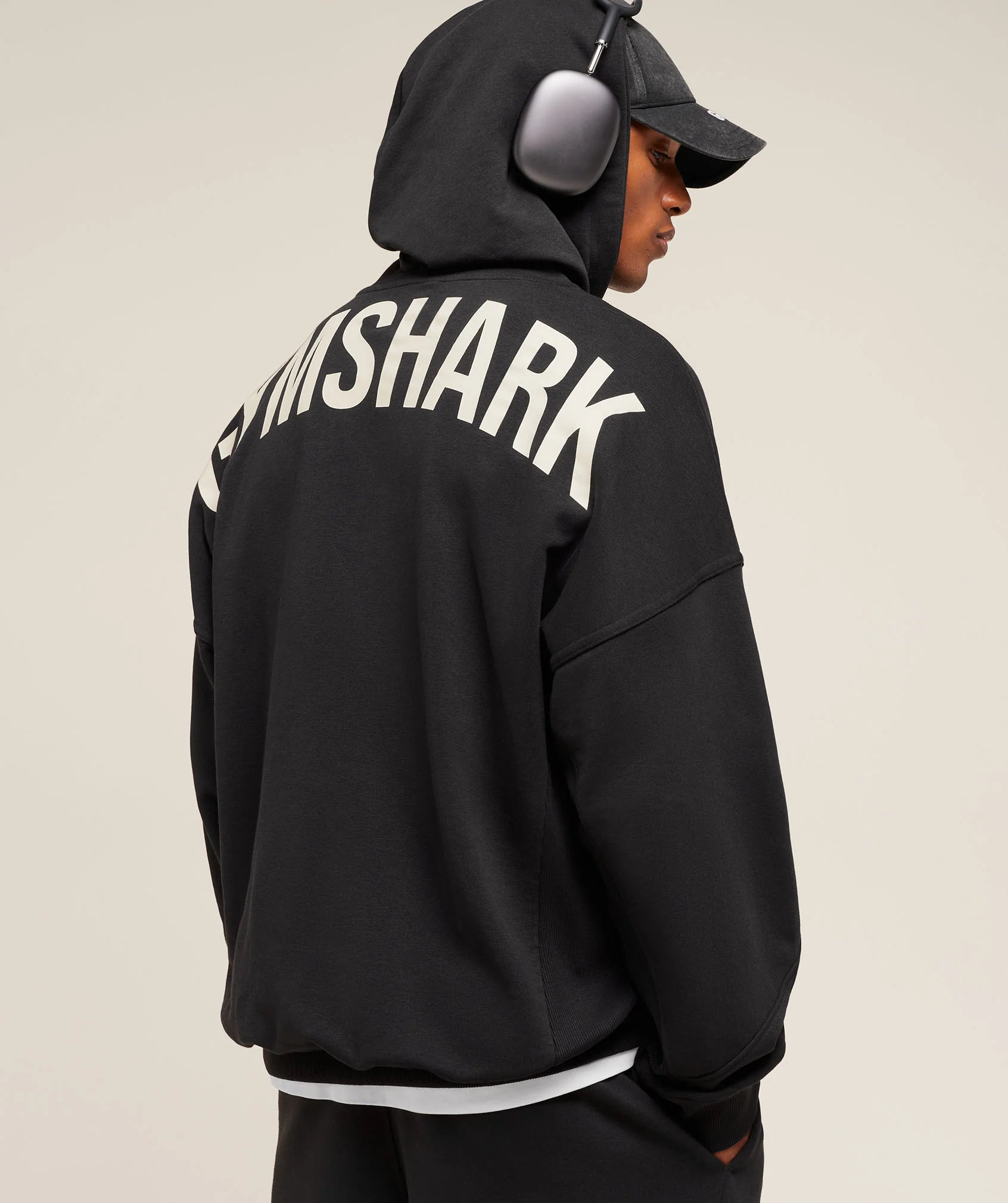 Gymshark Power Zip Up Hoodie - Black/Oat White - Image 4
