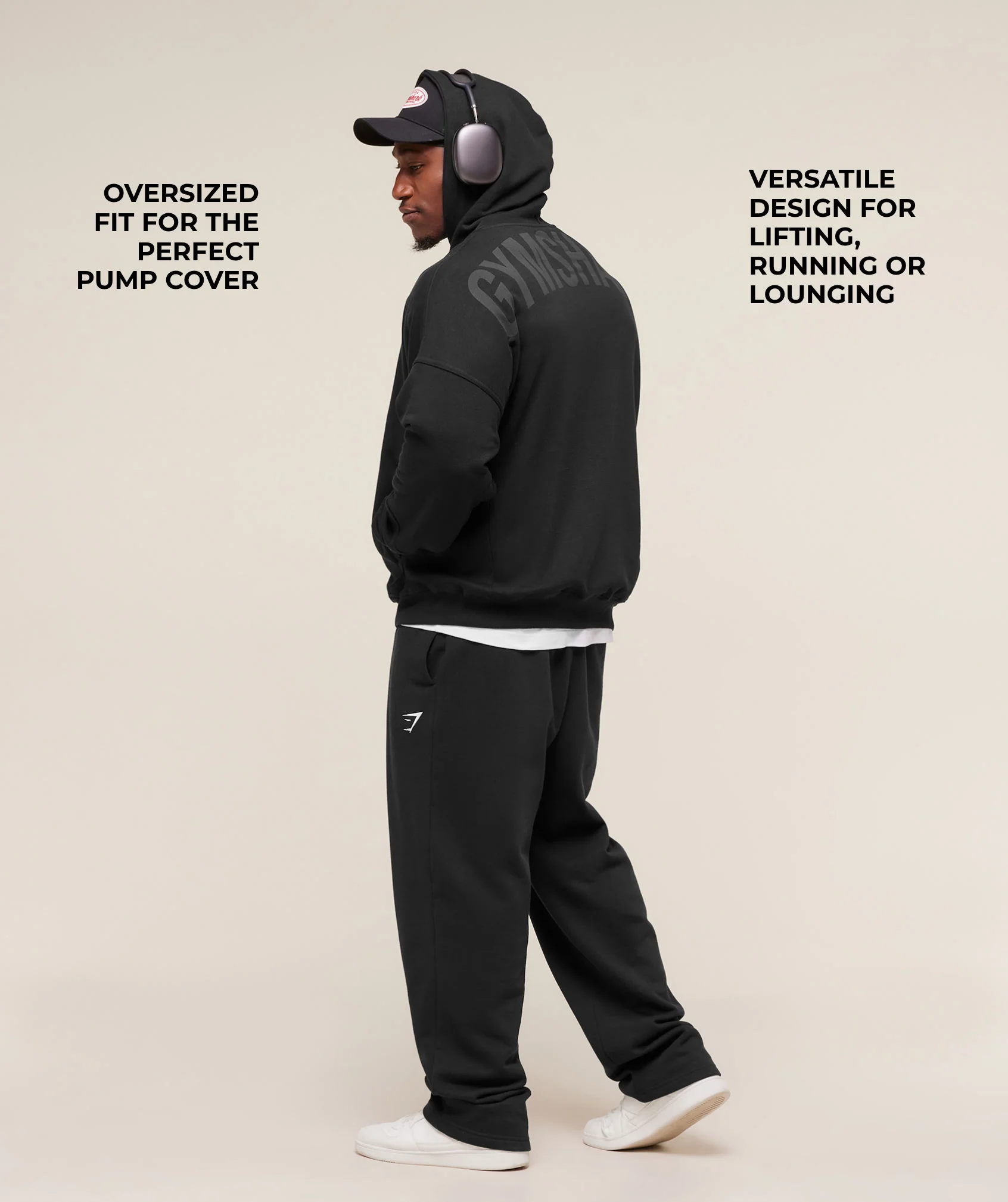 Gymshark Power Zip Up Hoodie - Black/Asphalt Grey - Image 2