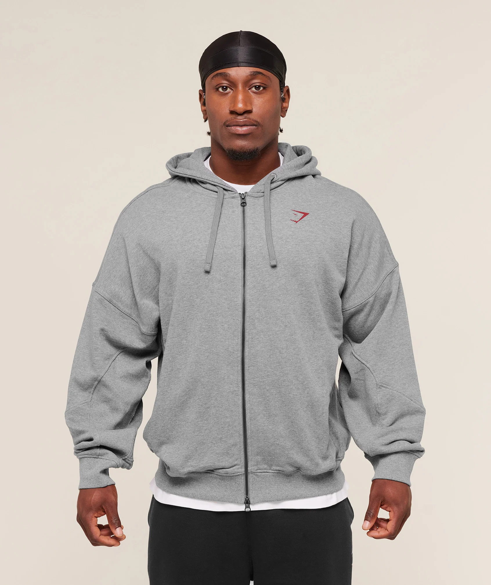 Gymshark Power Zip Up Hoodie - Charcoal Core Marl - Image 4