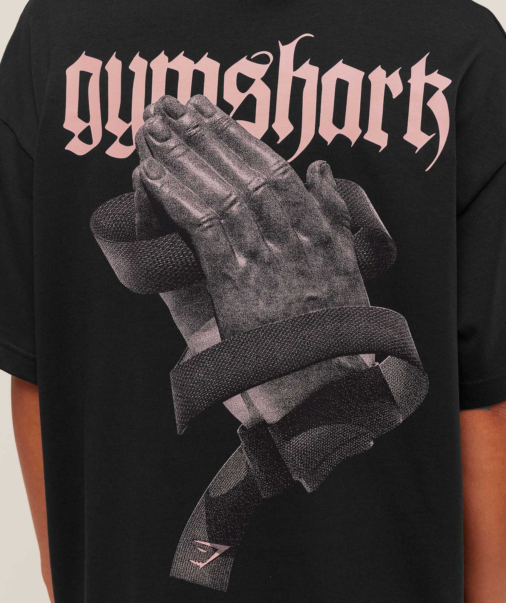 Gymshark Prayer Hands Graphic Oversized T-Shirt - Black - Image 5