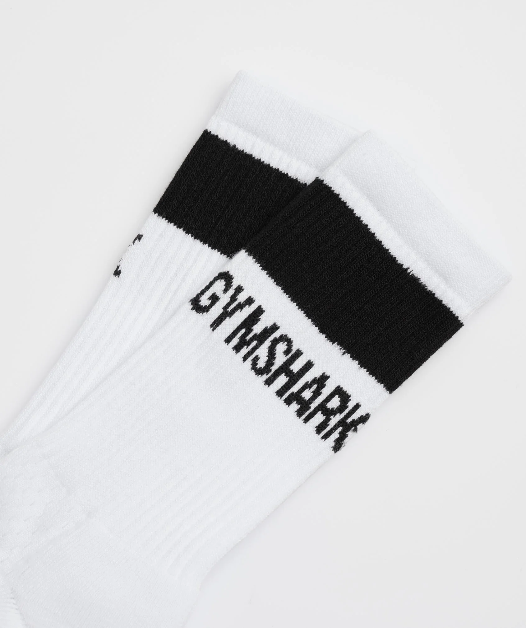 Gymshark Premium Crew Sock 1pk - White/Black - Image 2
