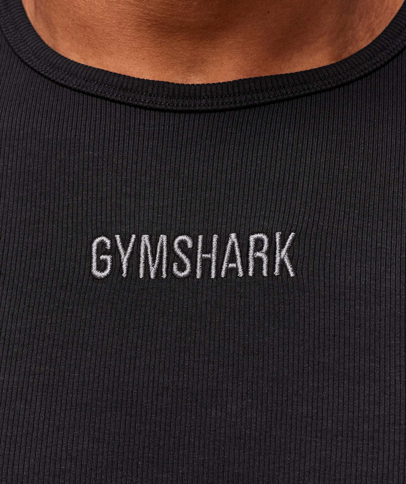 Gymshark Premium Ribbed T-Shirt - Black - Image 6