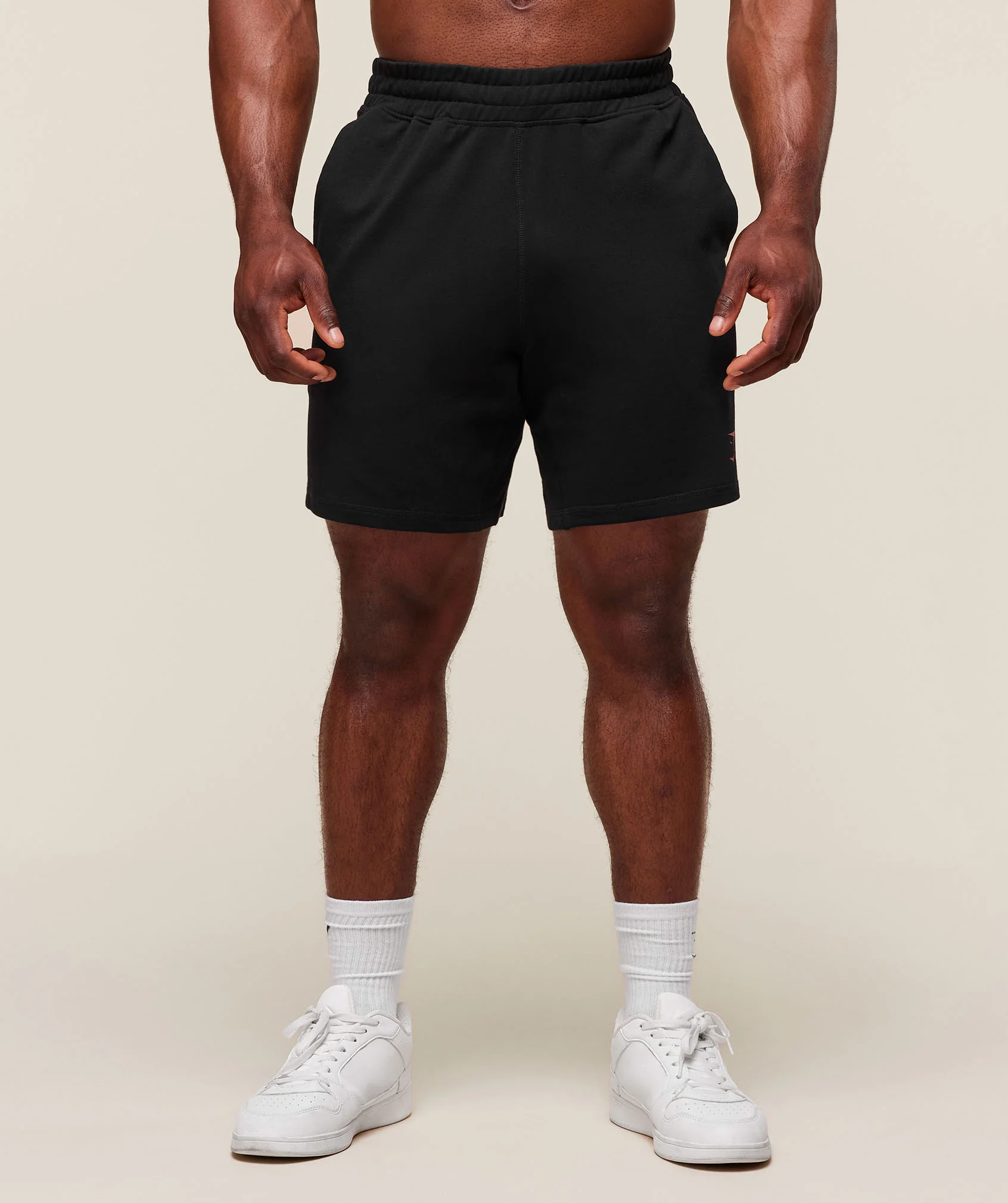 Gymshark Prime 7" Shorts - Black/Vivid Red - Image 3