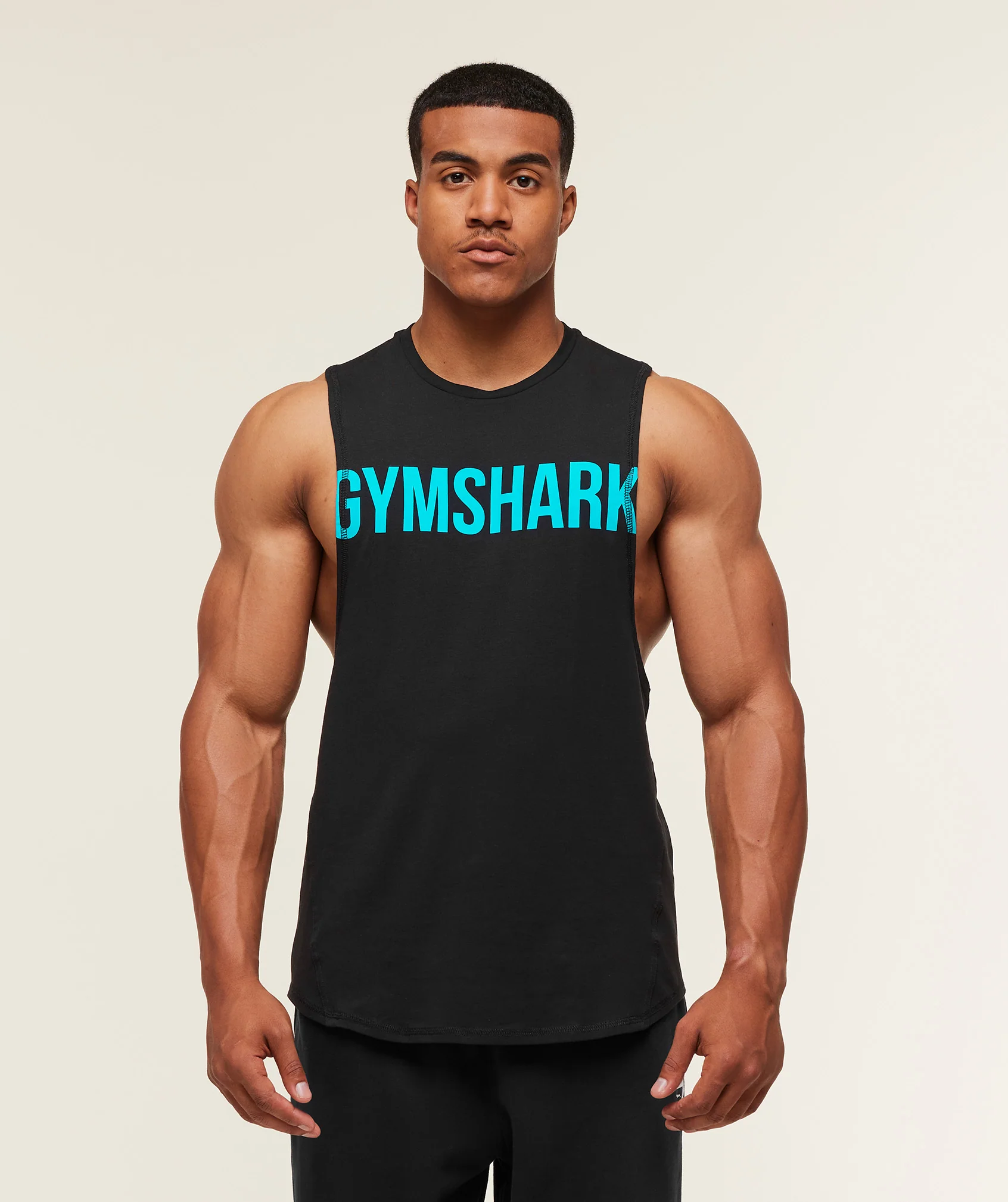 Gymshark Prime Drop Arm Tank - Black/Brand Blue - Image 5