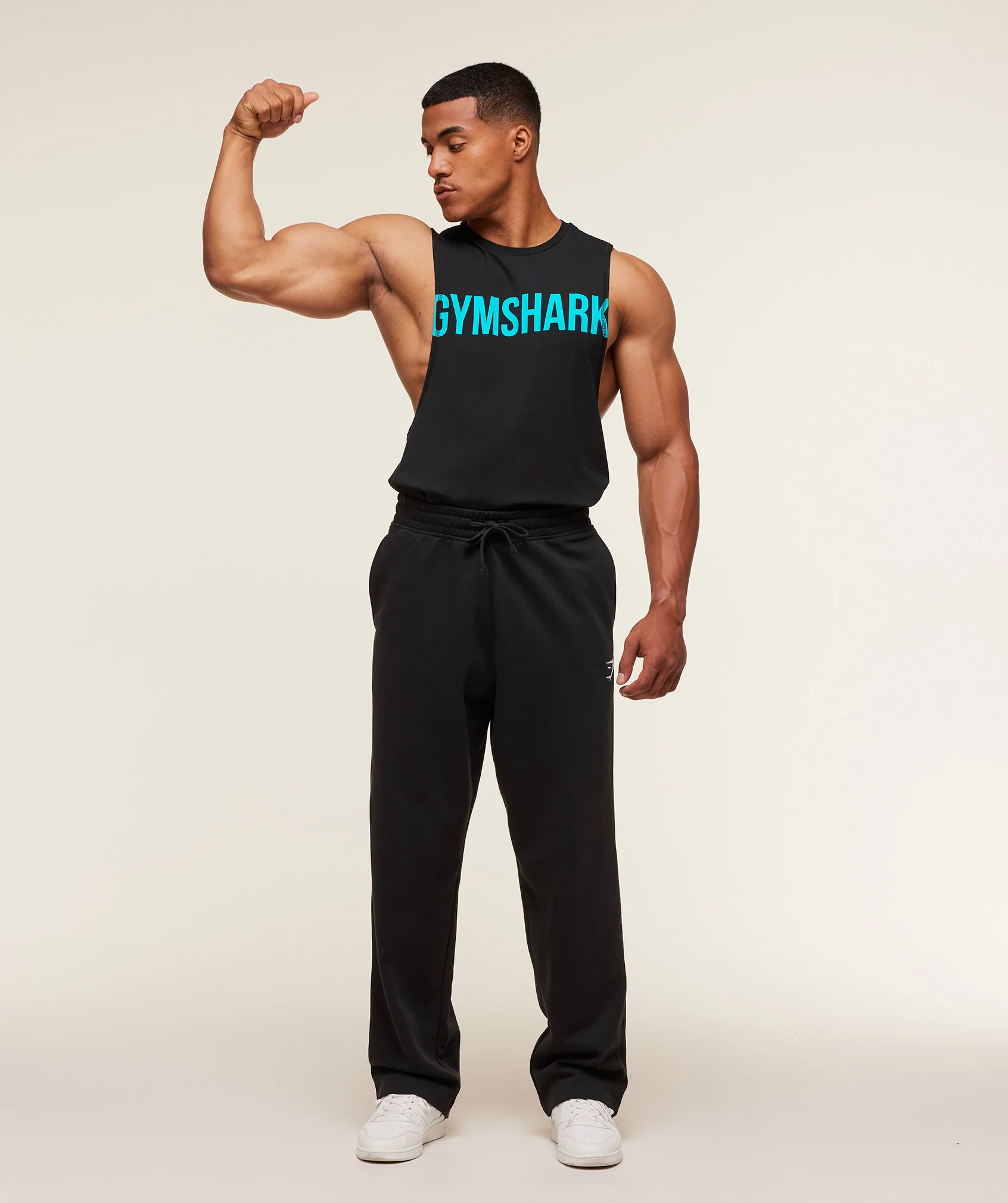 Gymshark Prime Drop Arm Tank - Black/Brand Blue - Image 6