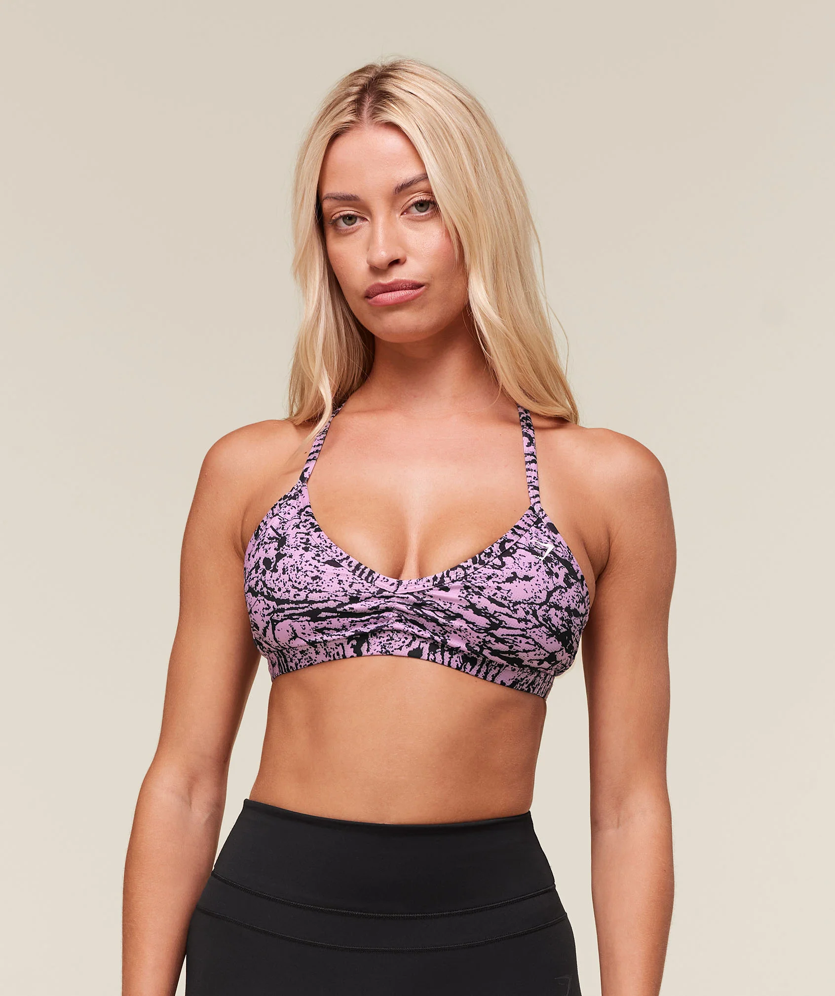 Gymshark Printed Minimal Sports Bra - Sour Pink