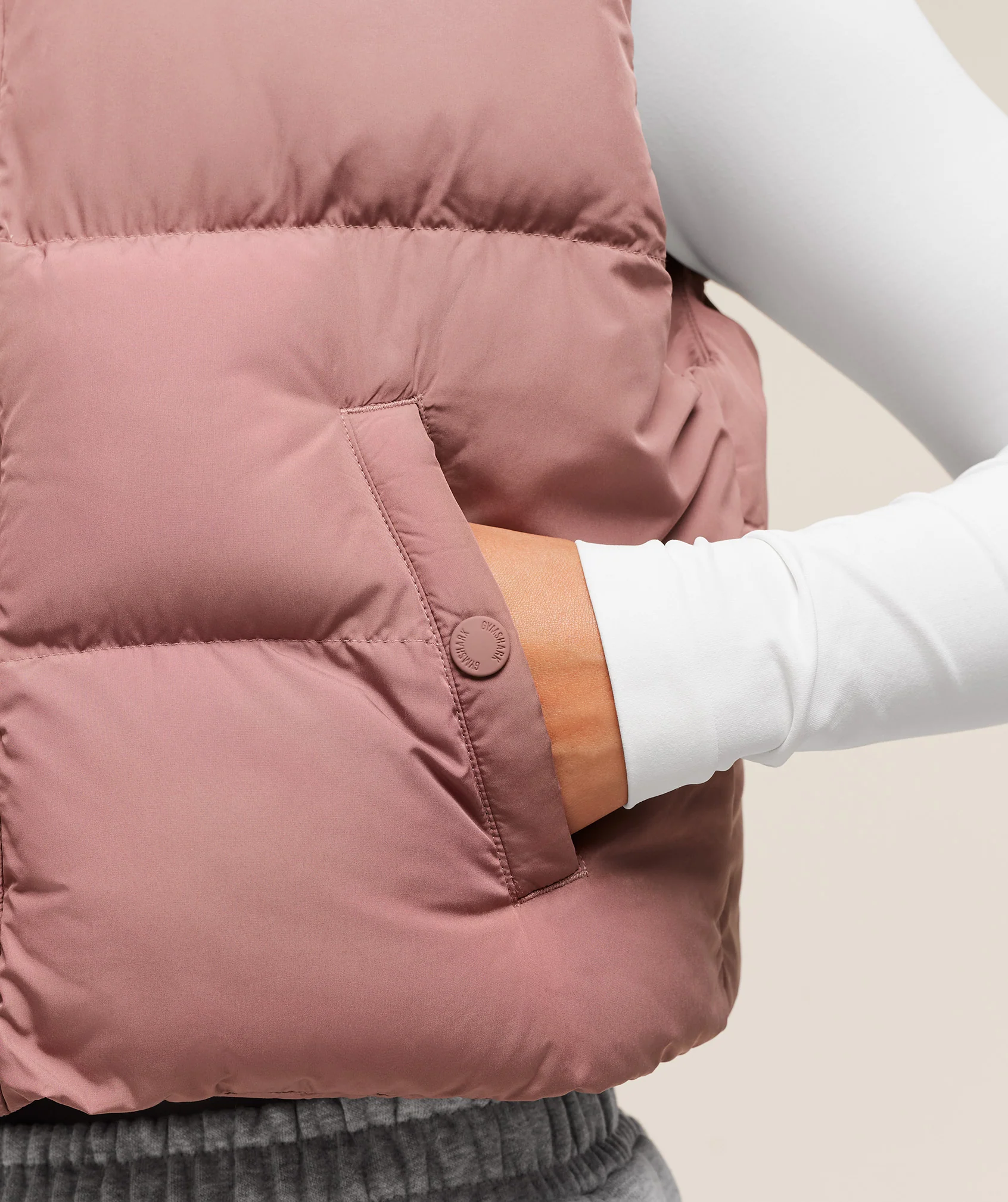 Gymshark Puffer Vest - Brick Brown - Image 5