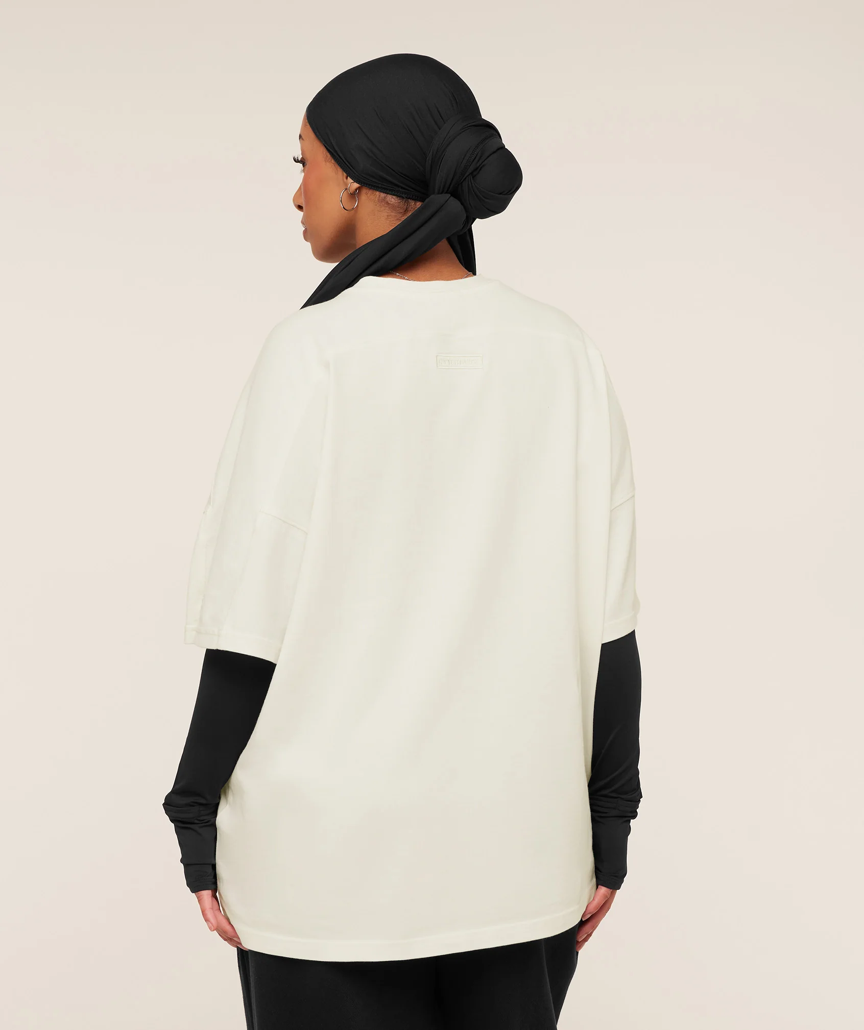 Gymshark Pump Cover Structured Fleece Top - Soft White/Wash - Image 2