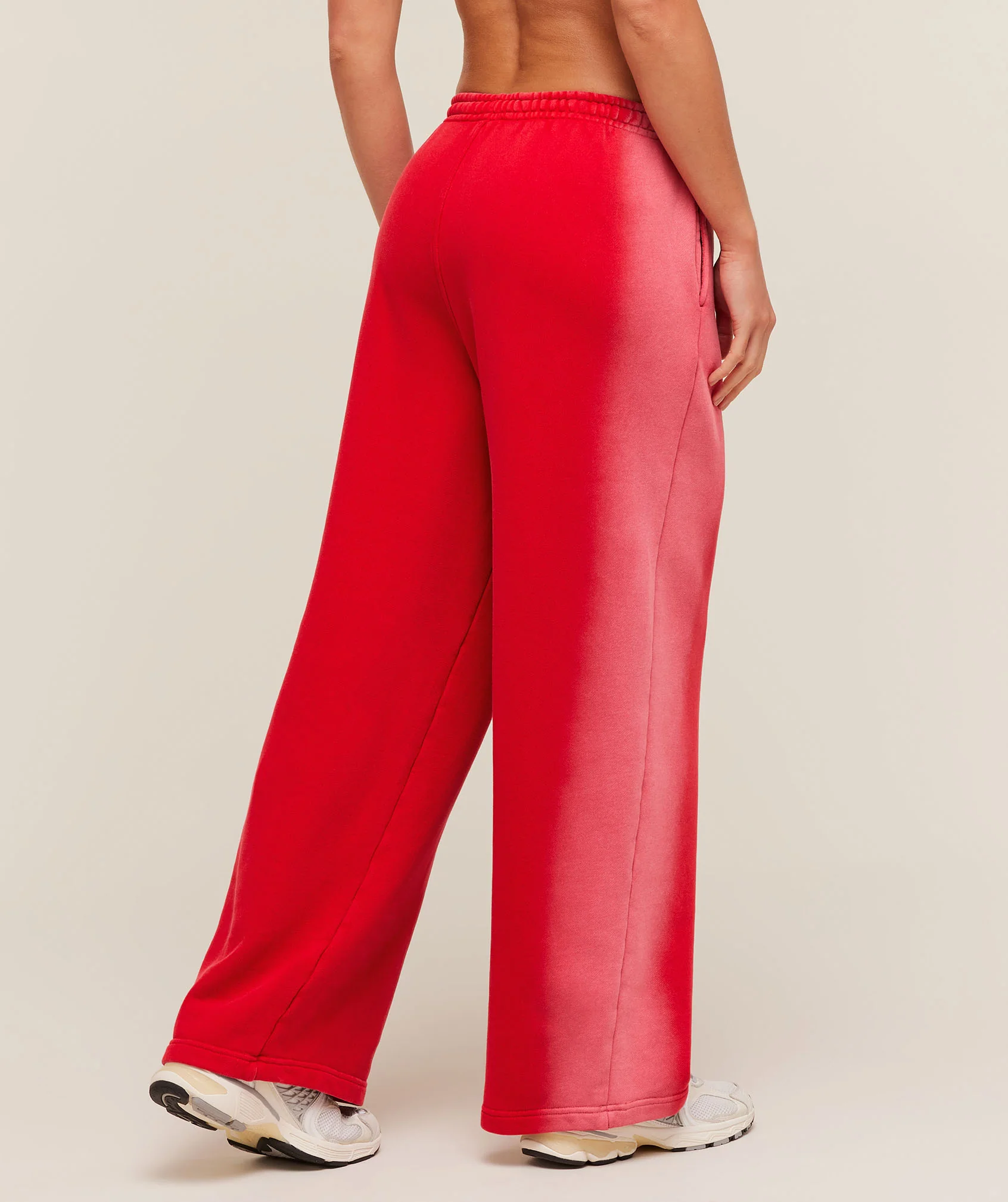 Gymshark Pump Washed Straight Leg Joggers - Carmine Red/Soft White/Wash - Image 2
