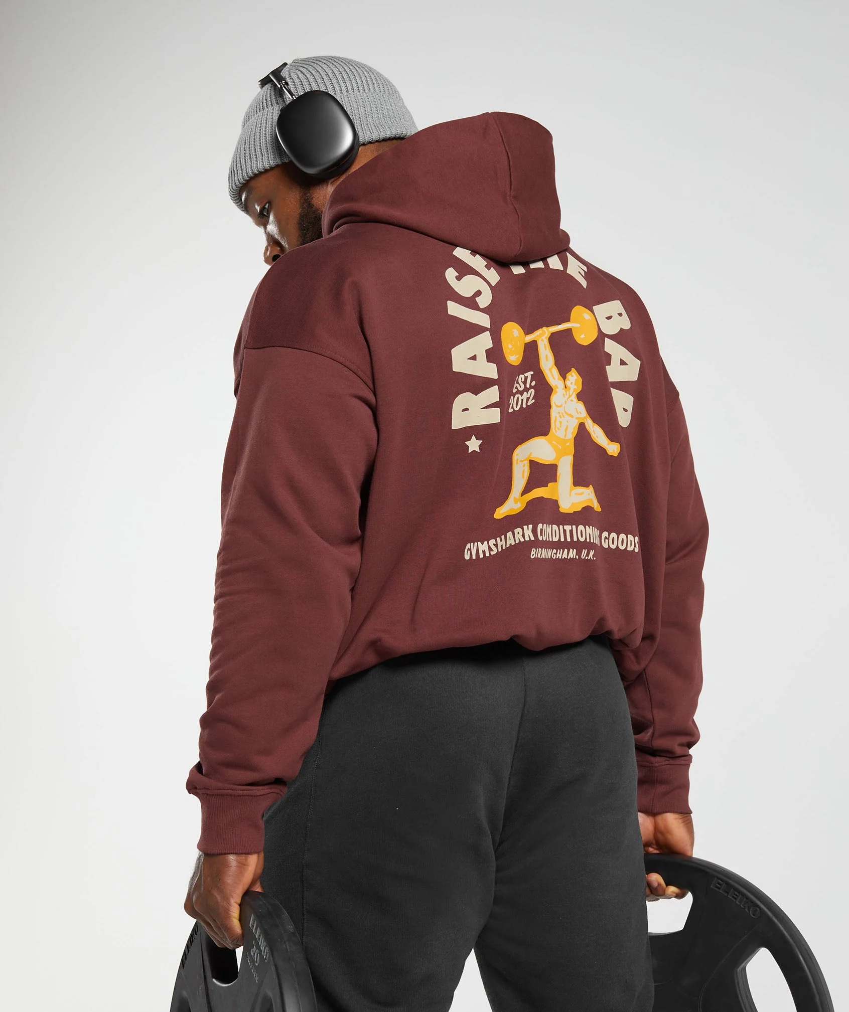 Gymshark Raise the Bar Hoodie - Burgundy Brown - Image 4