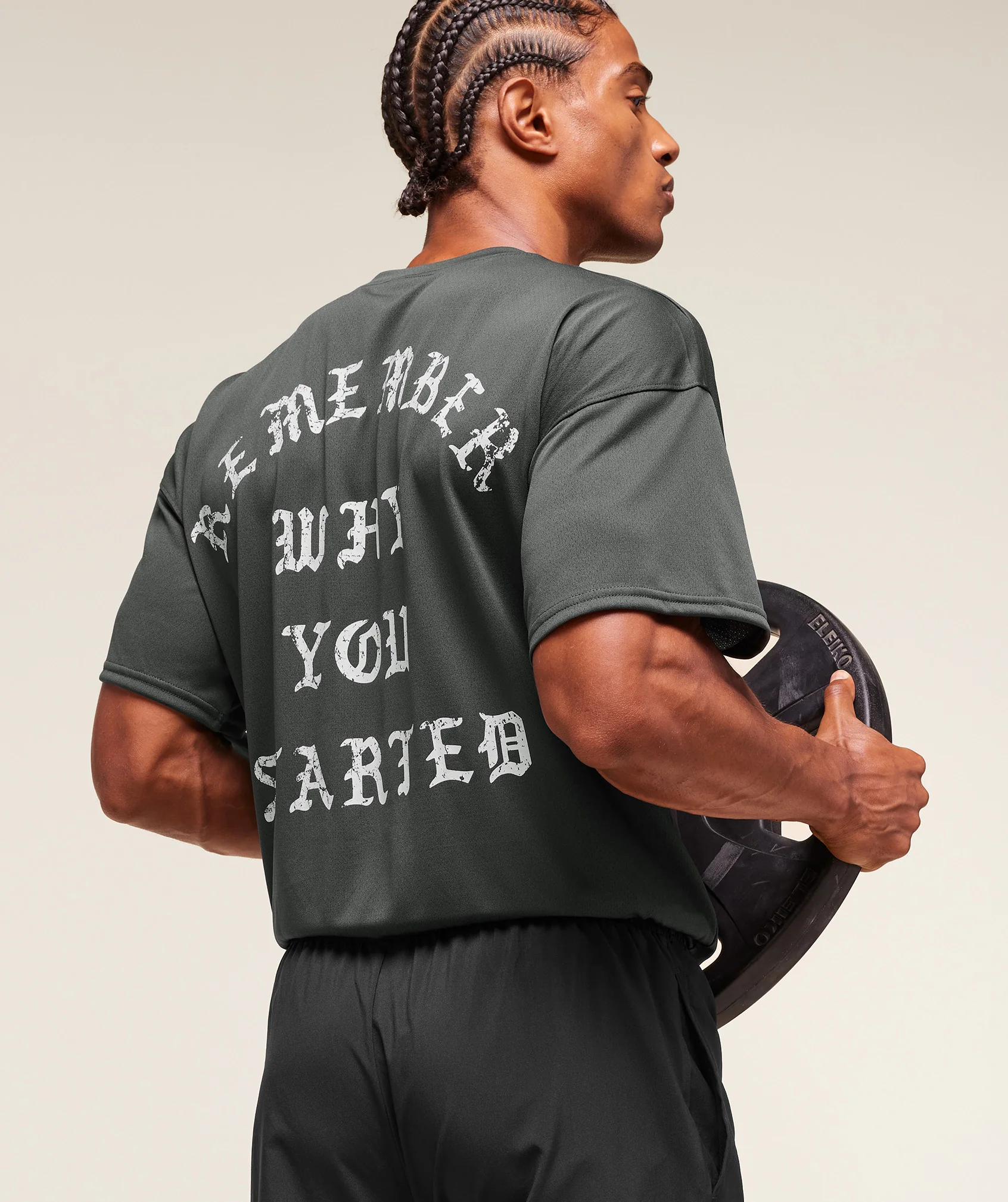 Gymshark Remember Why You Started T-Shirt - Asphalt Grey - Image 7