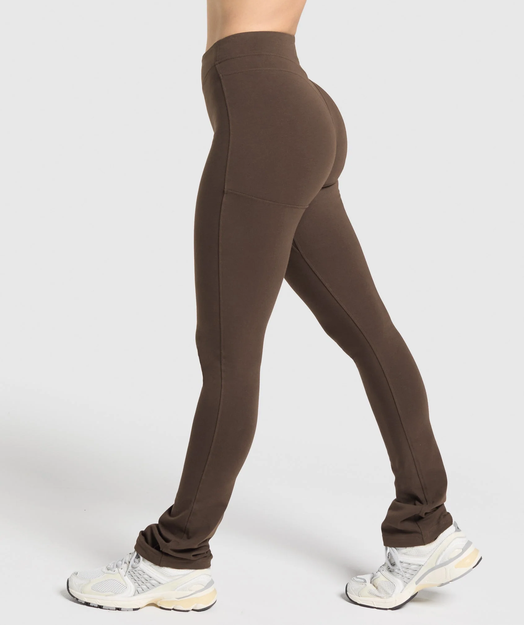 Gymshark Rest Day Boot Cut Cotton Leggings - Archive Brown - Image 3