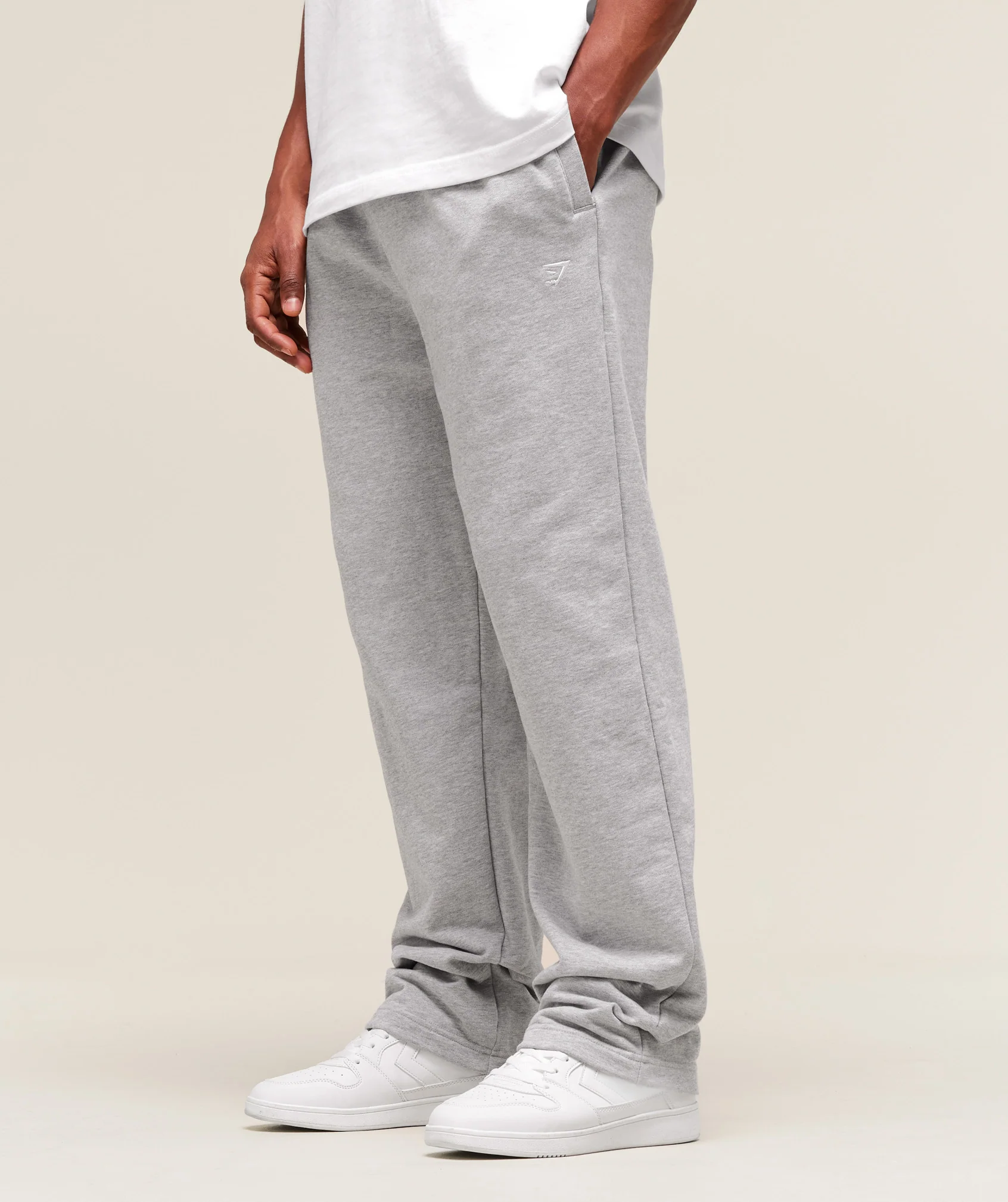 Gymshark Rest Day Essentials Straight Leg Joggers - Light Grey Marl - Image 3
