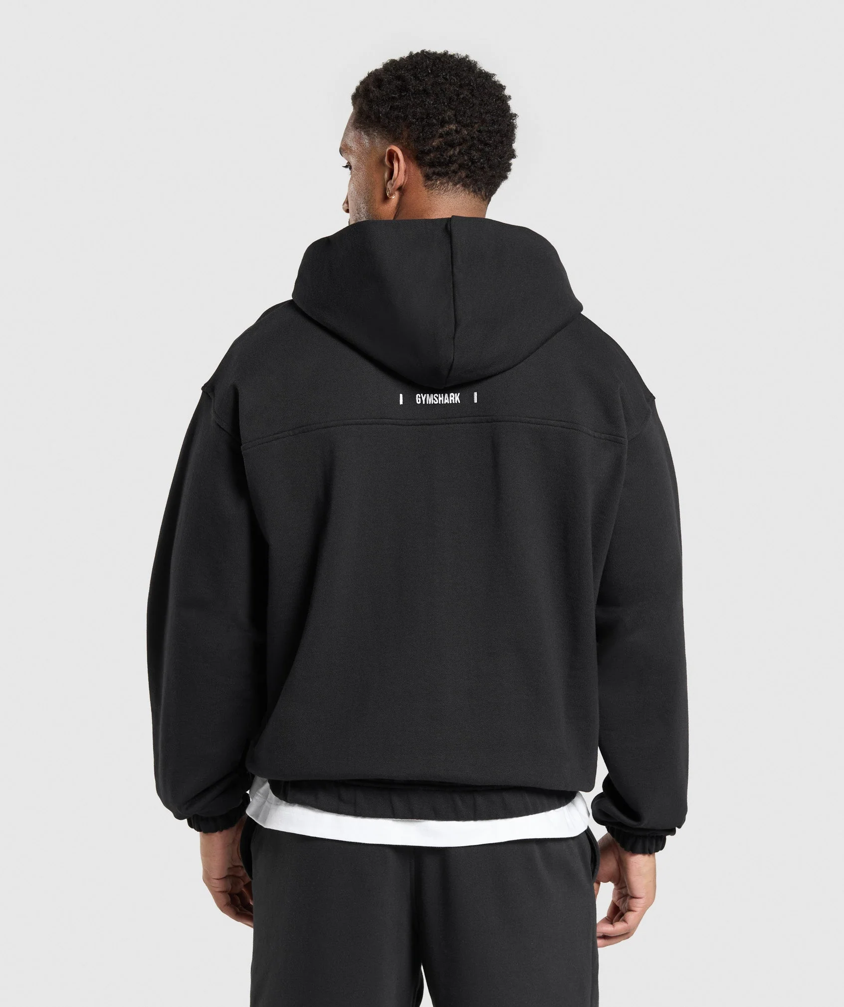 Gymshark Rest Day Essentials Boxy Zip Up Hoodie - Black - Image 2