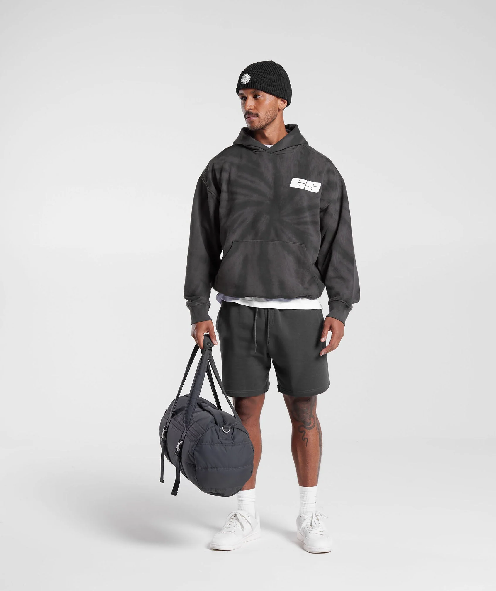 Gymshark Rest Day Hoodie - Silhouette Grey/Black/Spiral Optic Wash - Image 4