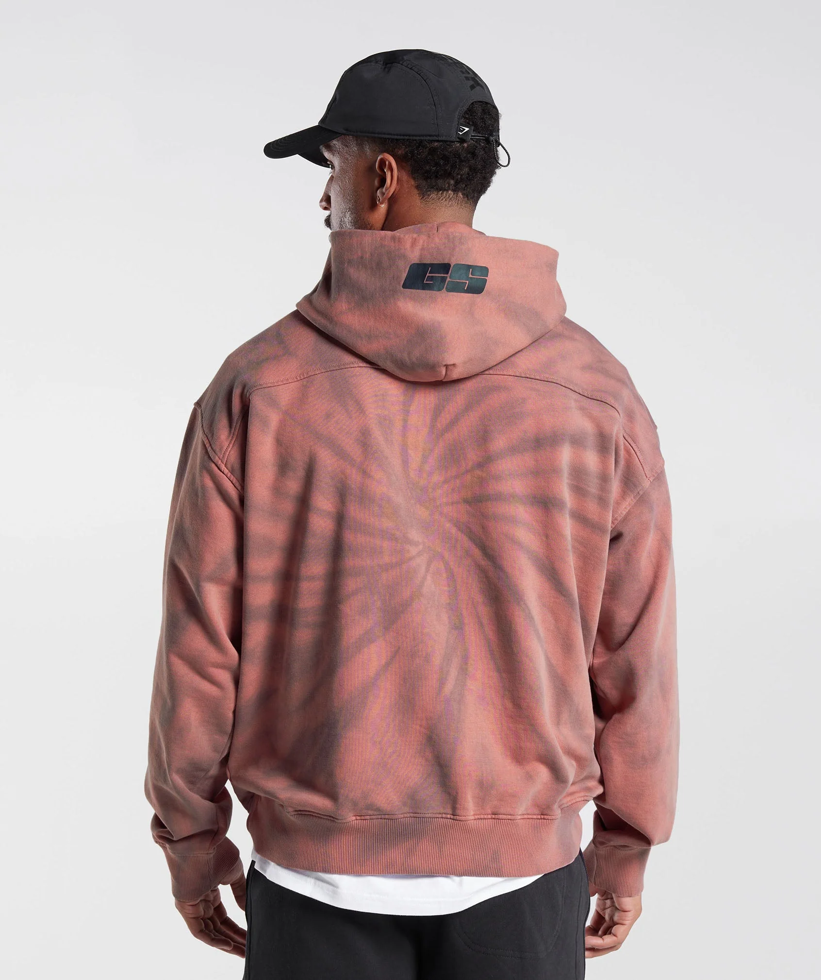 Gymshark Rest Day Hoodie - Terracotta Pink/Dusty Maroon/Spiral Optic Wash - Image 2