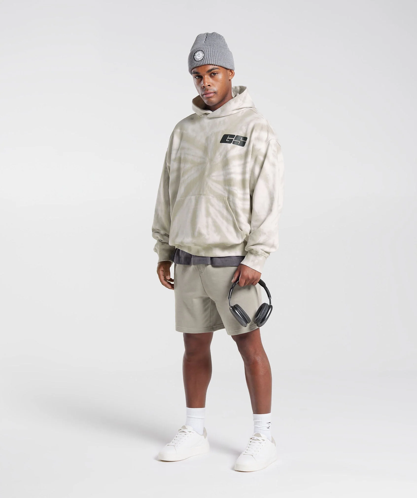 Gymshark Rest Day Hoodie - White/Mushroom Brown/Spiral Optic Wash - Image 4