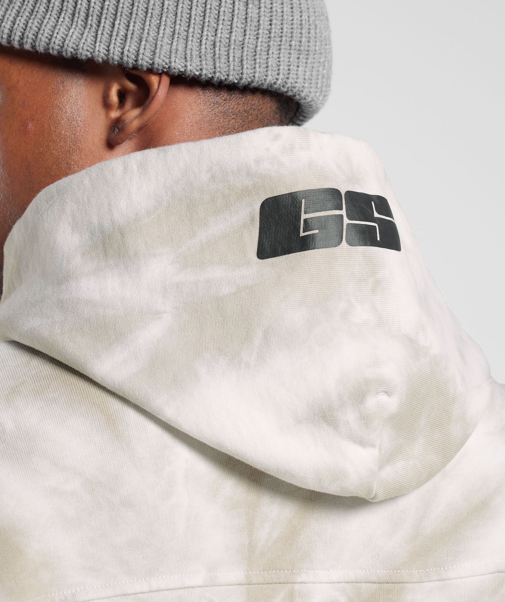 Gymshark Rest Day Hoodie - White/Mushroom Brown/Spiral Optic Wash - Image 7