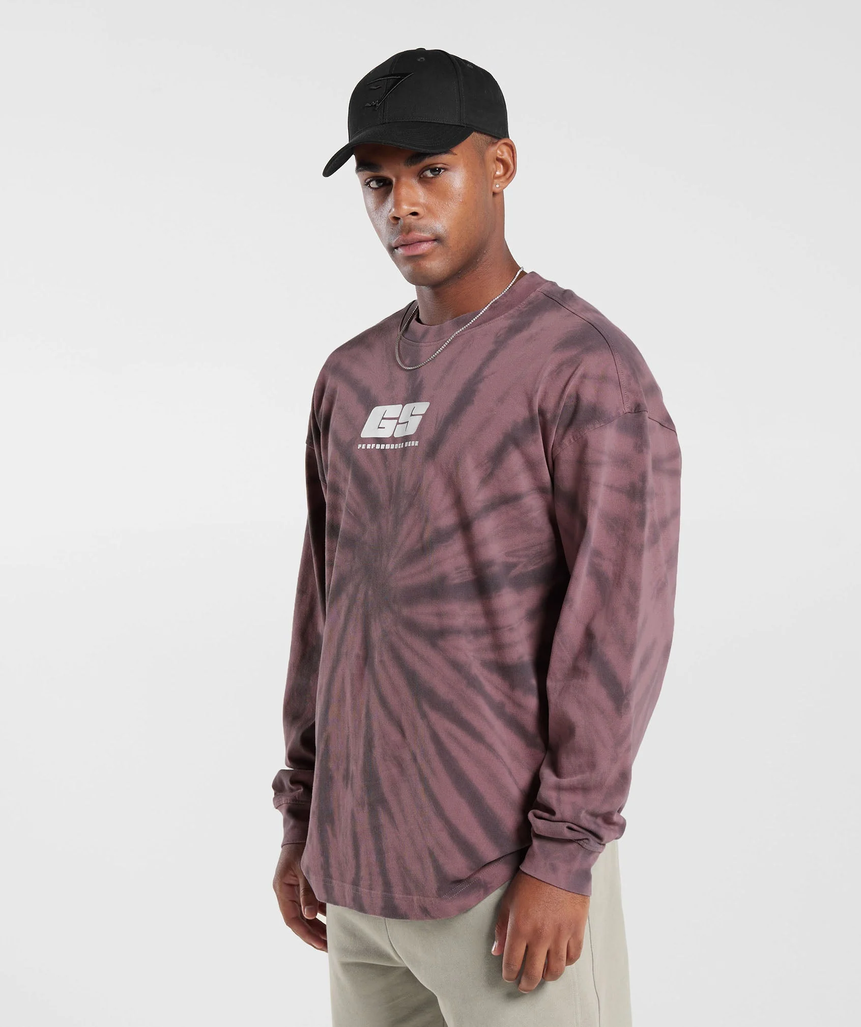 Gymshark Rest Day Long Sleeve T-Shirt - Dusty Maroon/Silhouette Grey/Spiral Optic Wash - Image 3