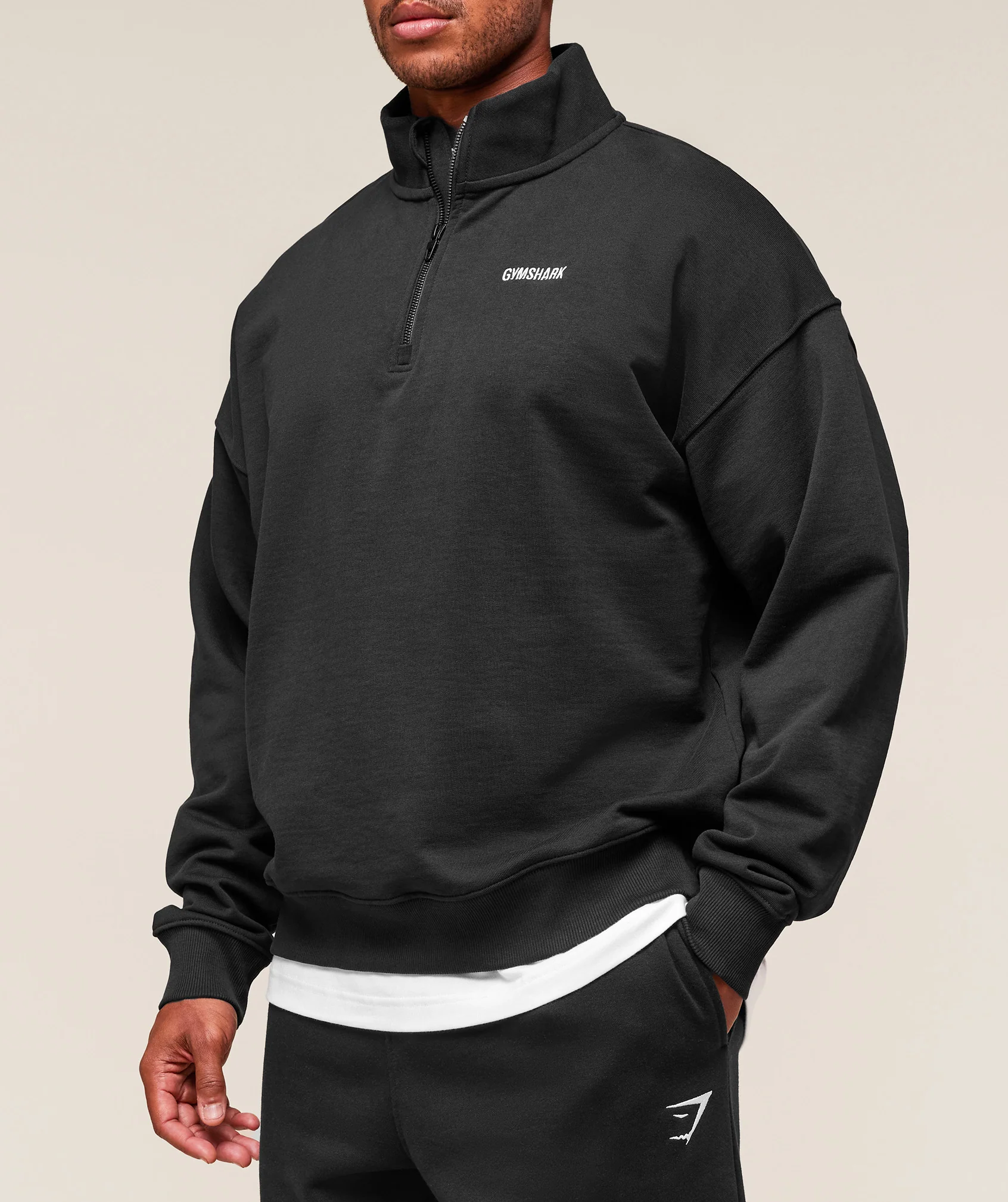 Gymshark Rest Day Sweats 1/4 Zip - Black - Image 3