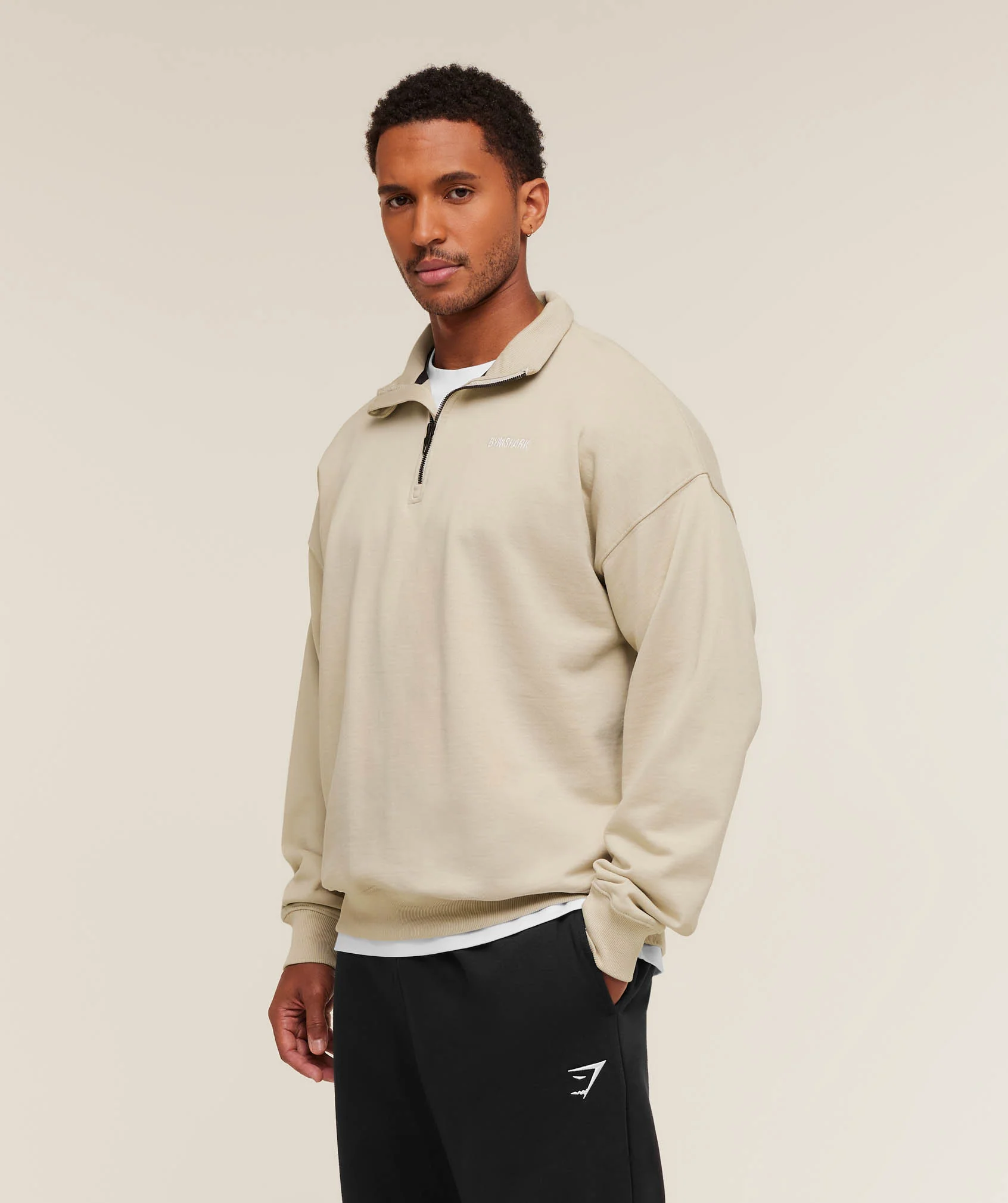 Gymshark Rest Day Sweats 1/4 Zip - Pebble Grey - Image 3