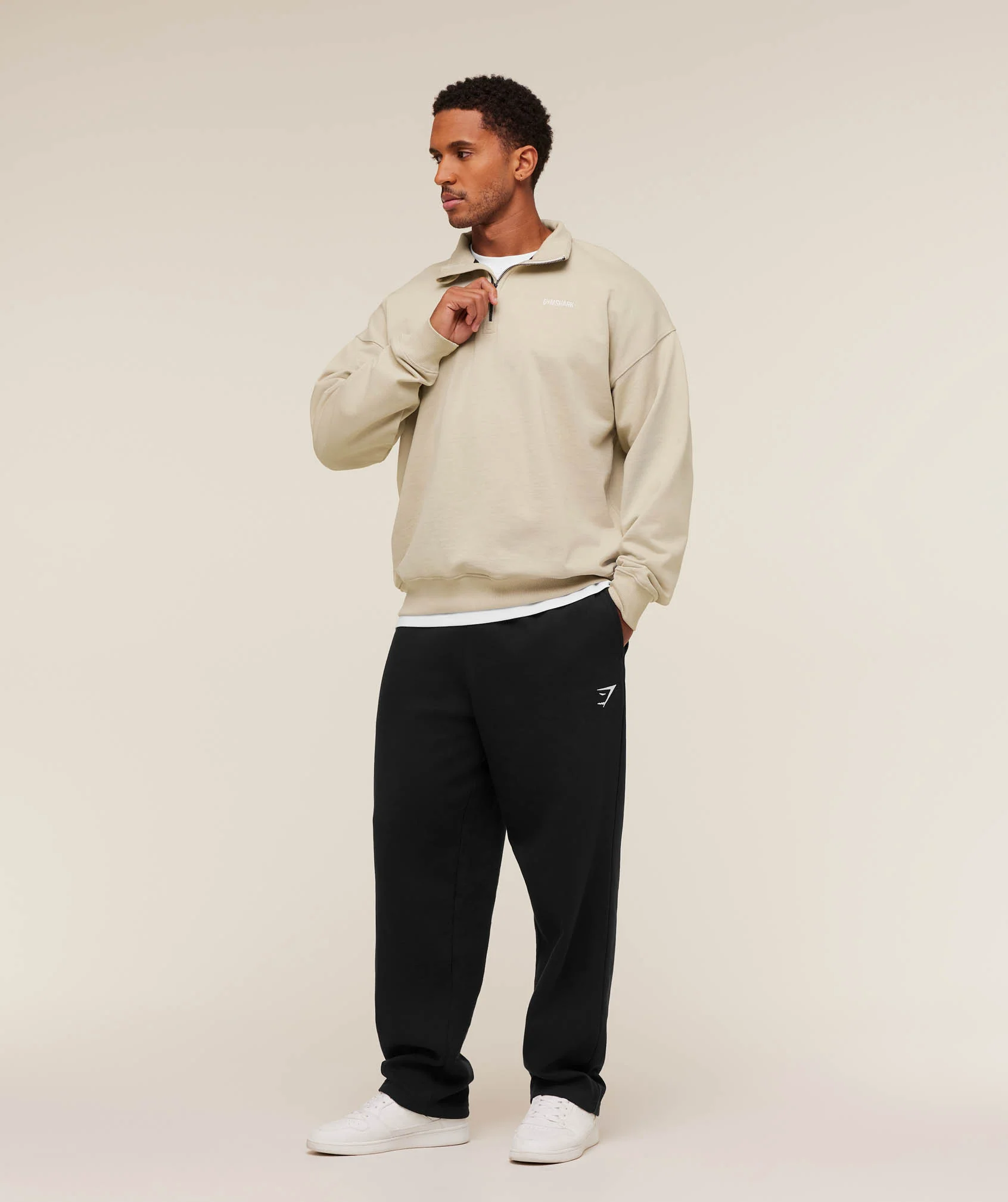 Gymshark Rest Day Sweats 1/4 Zip - Pebble Grey - Image 5