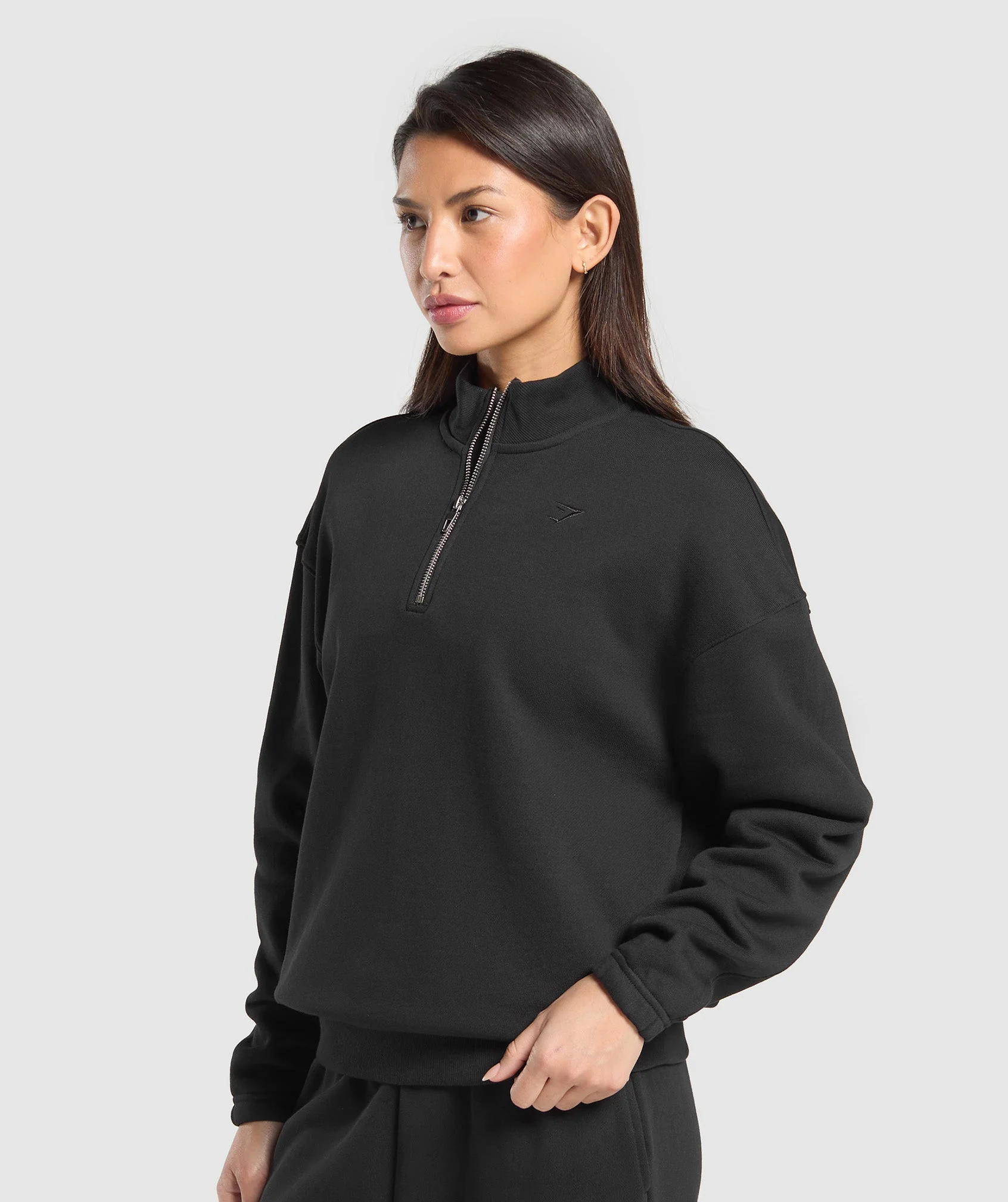 Gymshark Rest Day Sweats 2.0 1/4 Zip Pullover - Black - Image 3