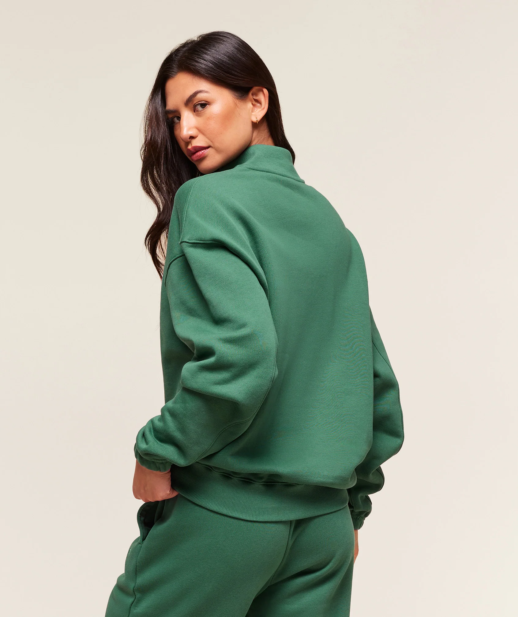 Gymshark Rest Day Sweats 2.0 1/4 Zip Pullover - Lift Green - Image 2