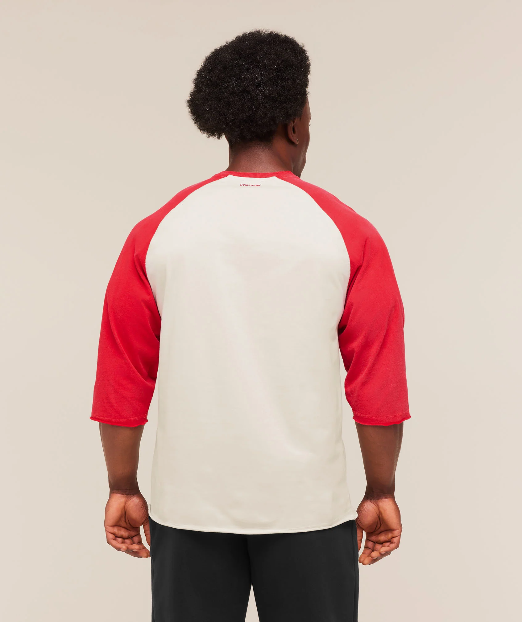 Gymshark Retro Collegiate 3/4 Sleeve T-Shirt - Tinted White/Athletic Red - Image 2