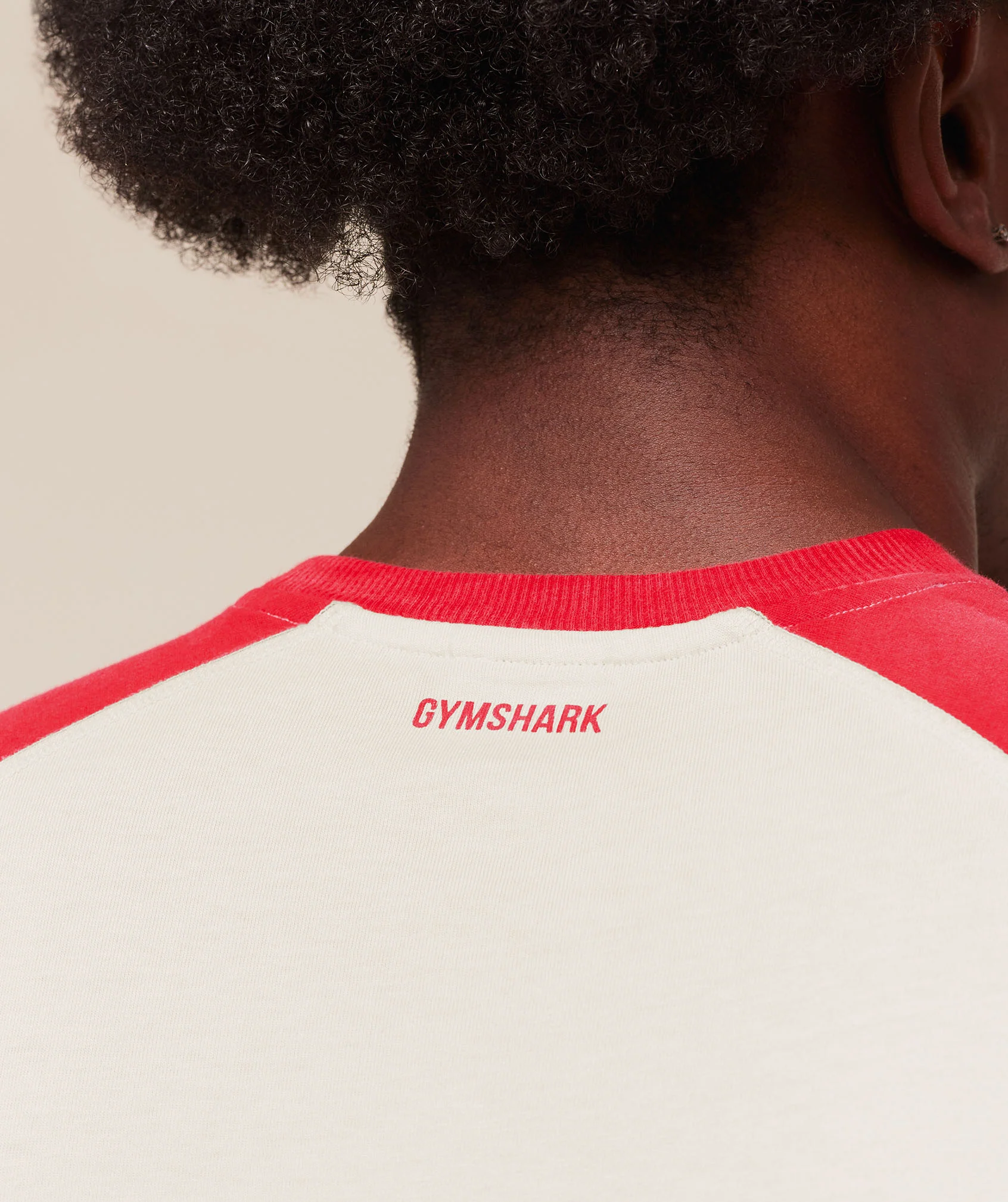 Gymshark Retro Collegiate 3/4 Sleeve T-Shirt - Tinted White/Athletic Red - Image 6