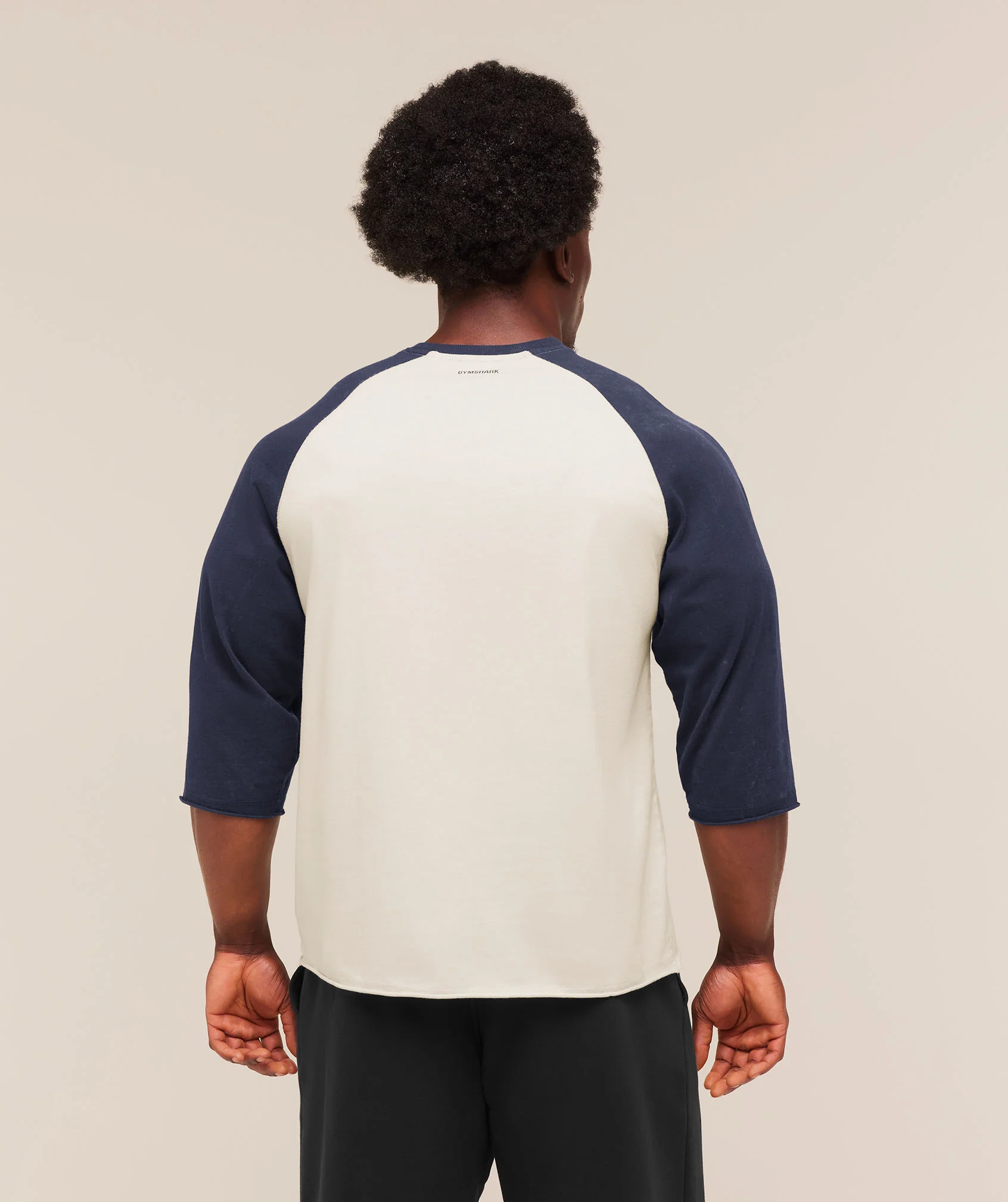 Gymshark Retro Collegiate 3/4 Sleeve T-Shirt - Tinted White/Heavy Blue - Image 2