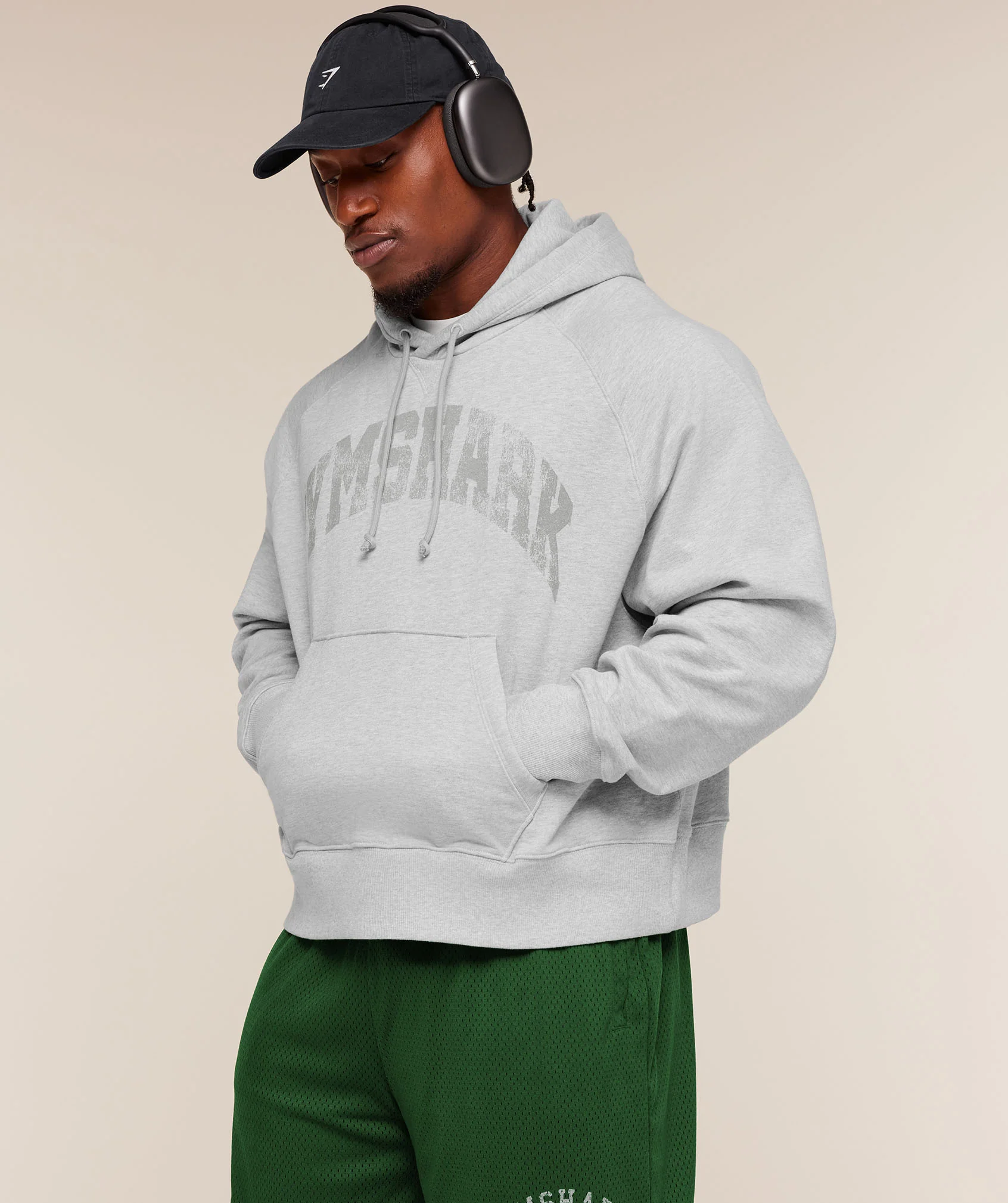 Gymshark Retro Collegiate Graphic Hoodie - Bros Soft Grey Marl - Image 6
