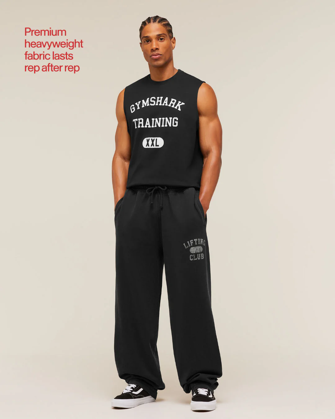 Gymshark Retro Collegiate Graphic Wide Leg Pants - Black - Image 3