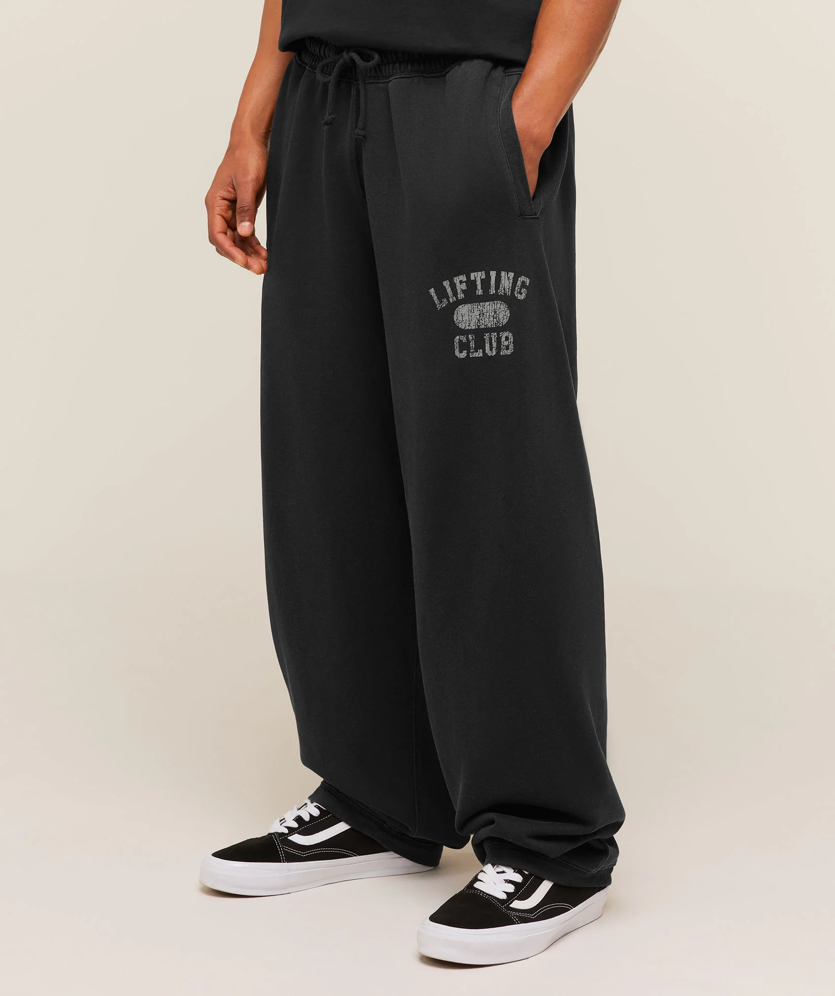 Gymshark Retro Collegiate Graphic Wide Leg Pants - Black - Image 4