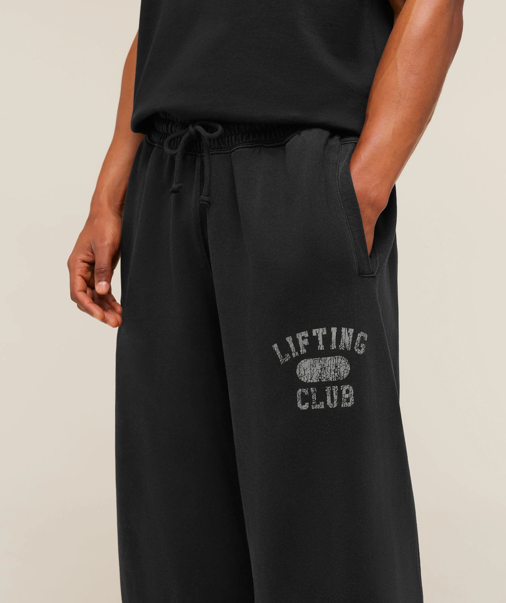 Gymshark Retro Collegiate Graphic Wide Leg Pants - Black - Image 5