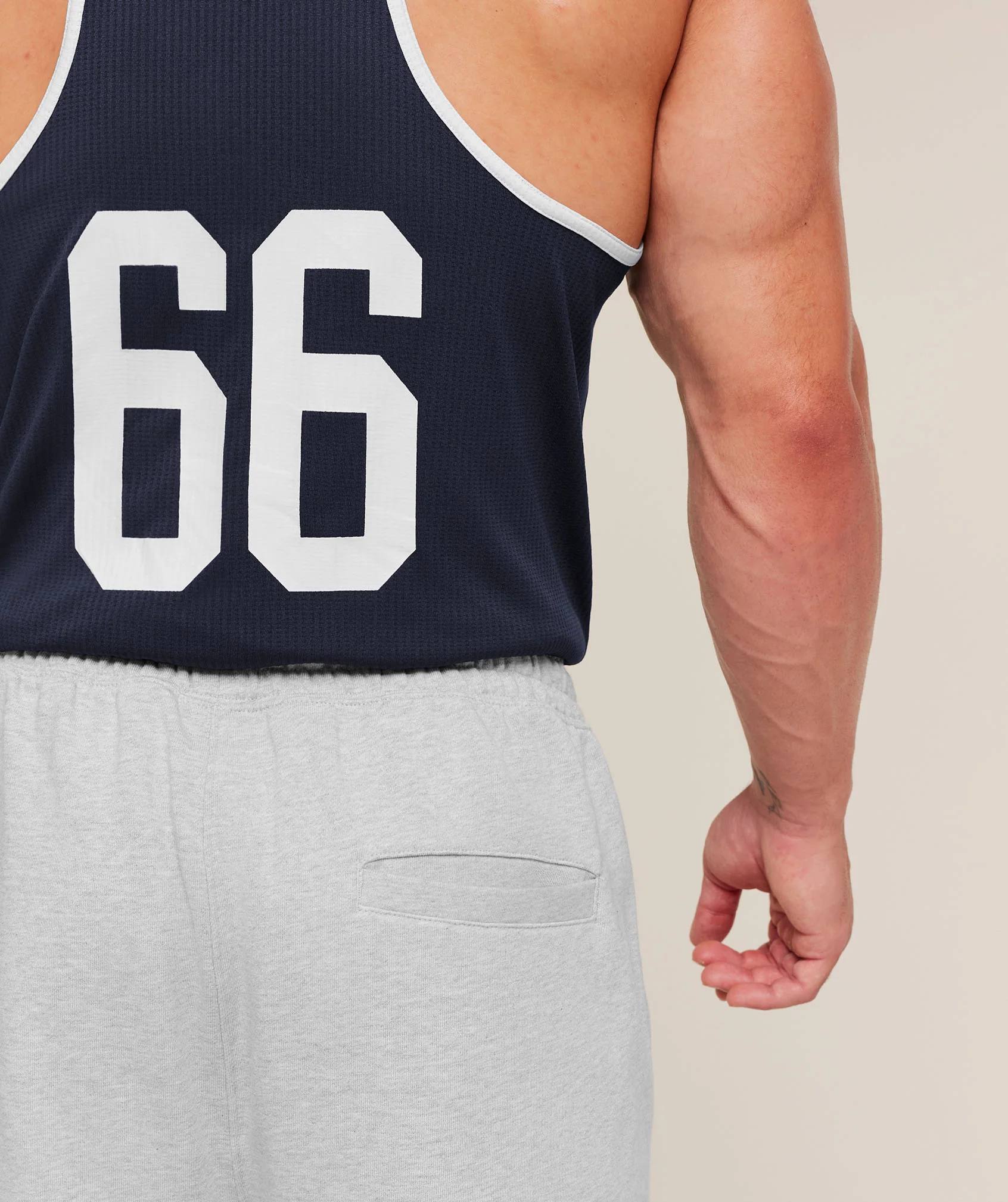 Gymshark Retro Collegiate Graphic Wide Leg Pants - Bros Soft Grey Marl - Image 7