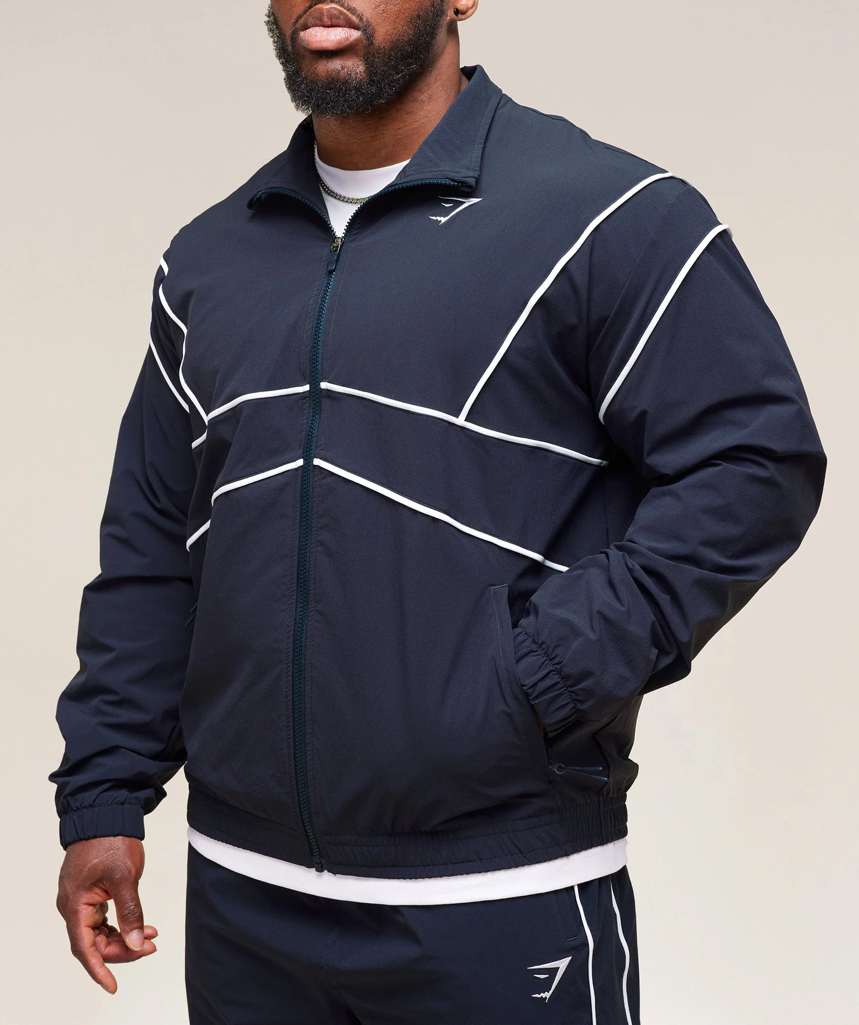 Gymshark Retro Crinkle Track Jacket - Heavy Blue - Image 10