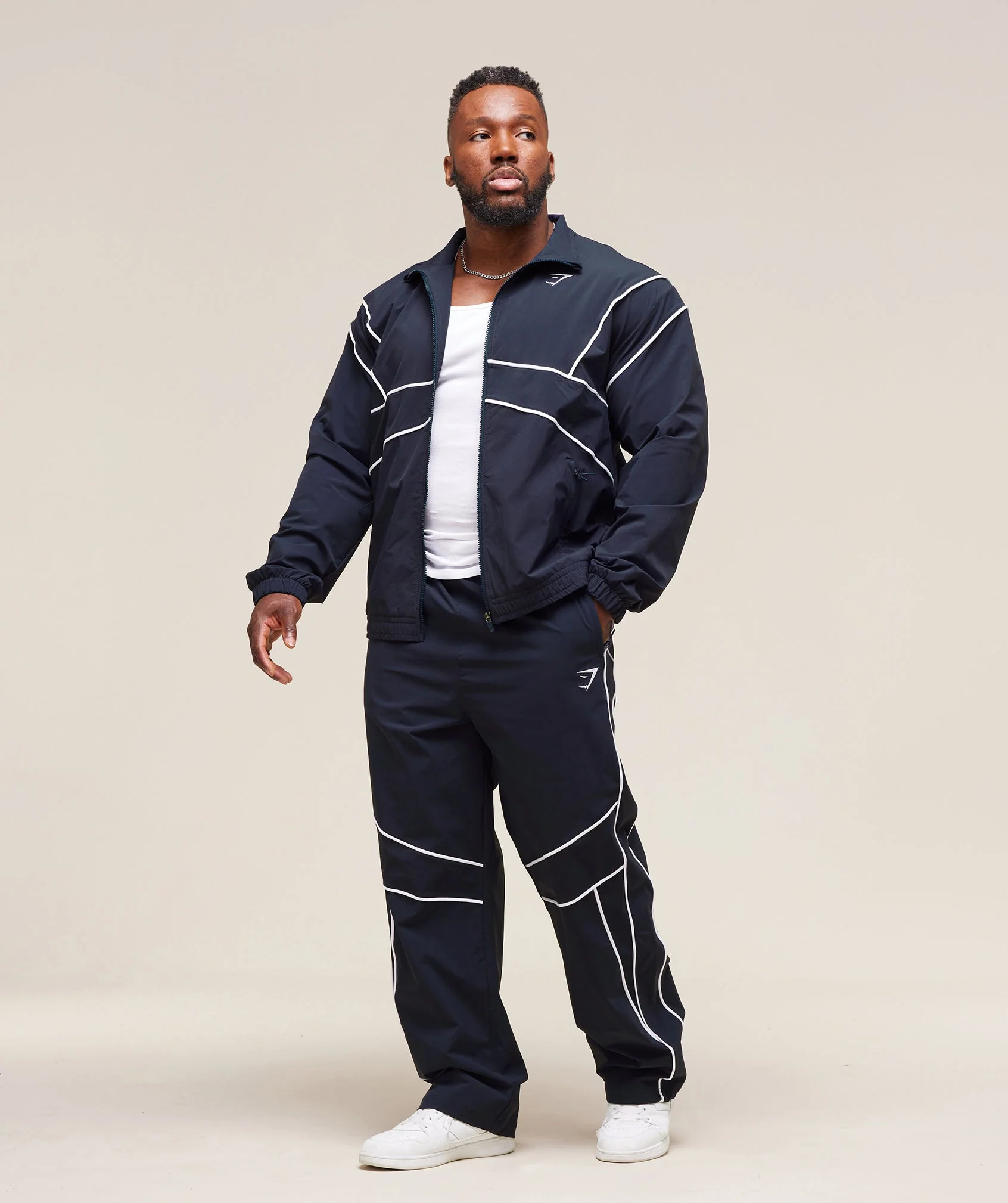 Gymshark Retro Crinkle Track Jacket - Heavy Blue - Image 12