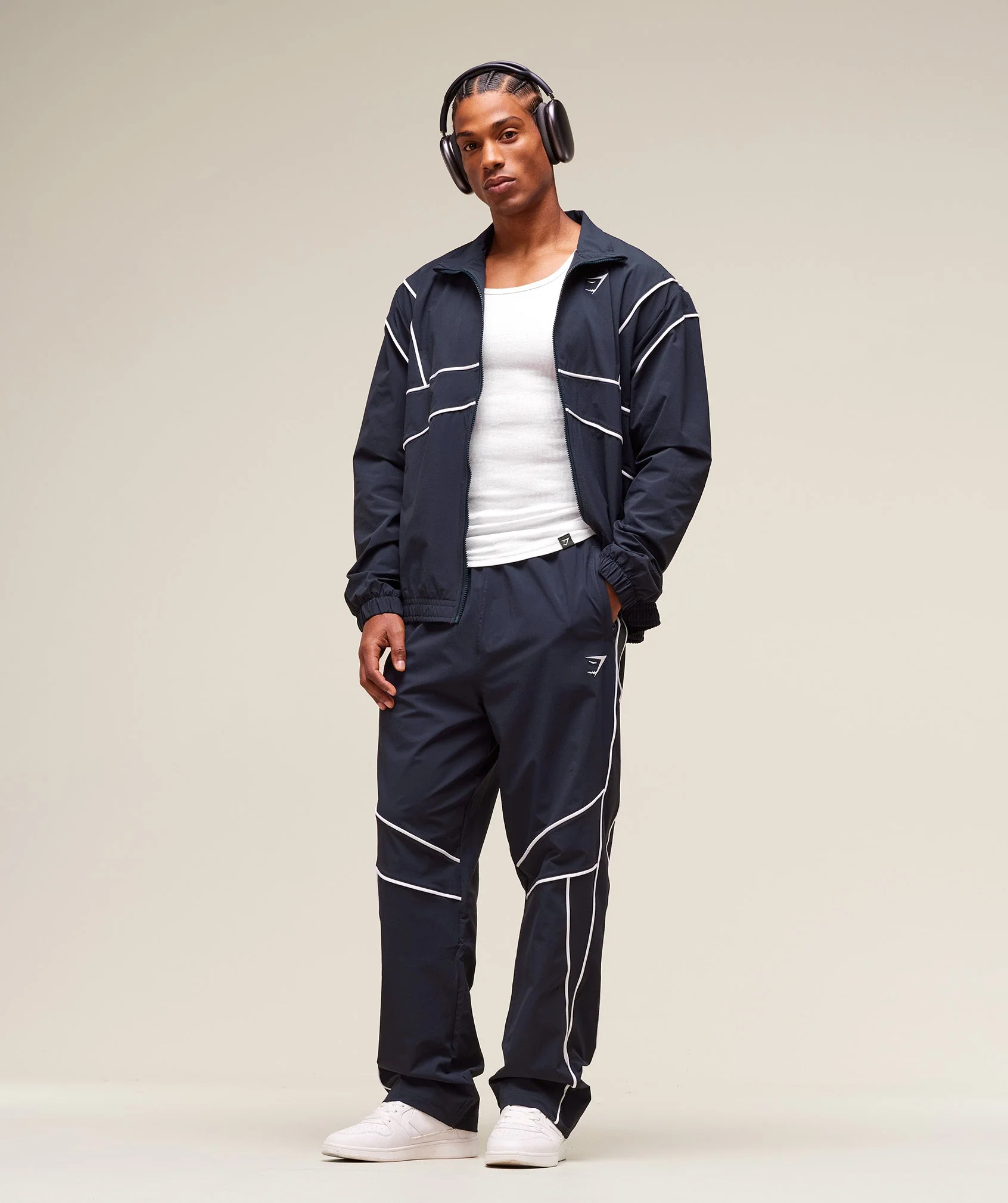 Gymshark Retro Crinkle Track Jacket - Heavy Blue - Image 6